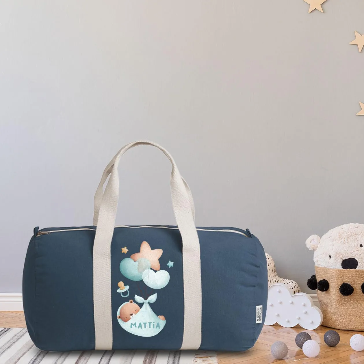 ''Bear boy' Borsone Personalizzato per Neonato Diversi colori disponibili Idea Regalo Natale Nascita Mamma per il cambio neonato ospedale per neogenitori da viaggio neo mamma2