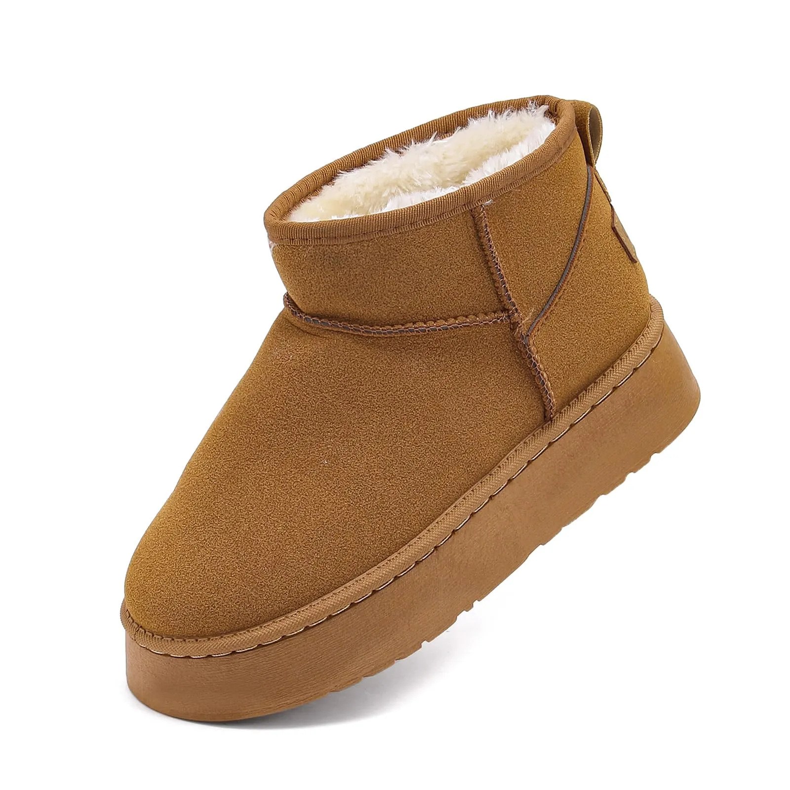 YUHITYGZGS Stivaletti Donna Invernali, Comode Caldo Pelliccia Stivali Da Neve, Moda Breve Marroni Scarpe Stivaletti Stivali Scarponcini Tronchetti Stivaletto Boots Giardini per Esterni