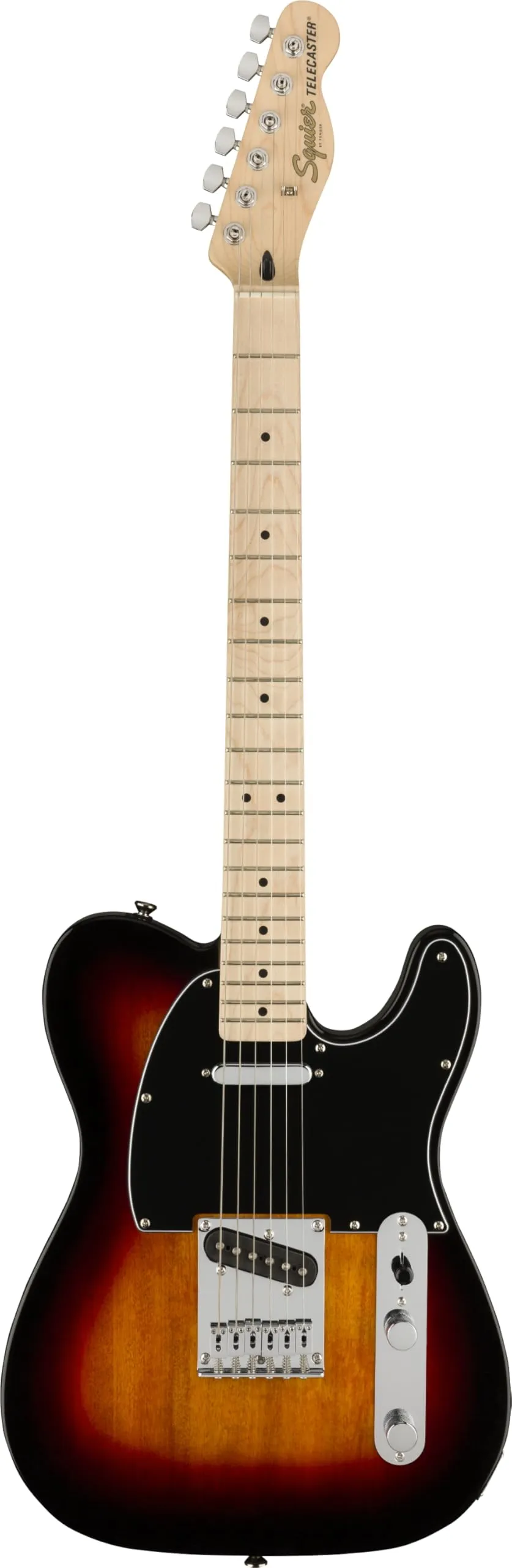 Squier by Fender Affinity Series Telecaster, Chitarra Elettrica, Tastiera in Acero, Battipenna Nera, 3 Tonalità Marrone, Include lezioni virtuali gratuite su Fender Play