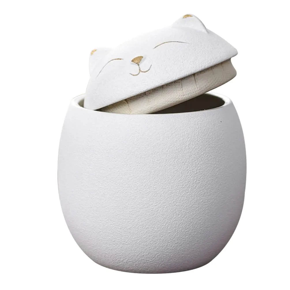 EFARMA Barattolo di tè in Ceramica, Serbatoi di stoccaggio di Chicchi di caffè Contenitore sigillato Barattolo di stoccaggio di tè Barattolo di Gatto: Contenitore sigillato for tè in Ceramica