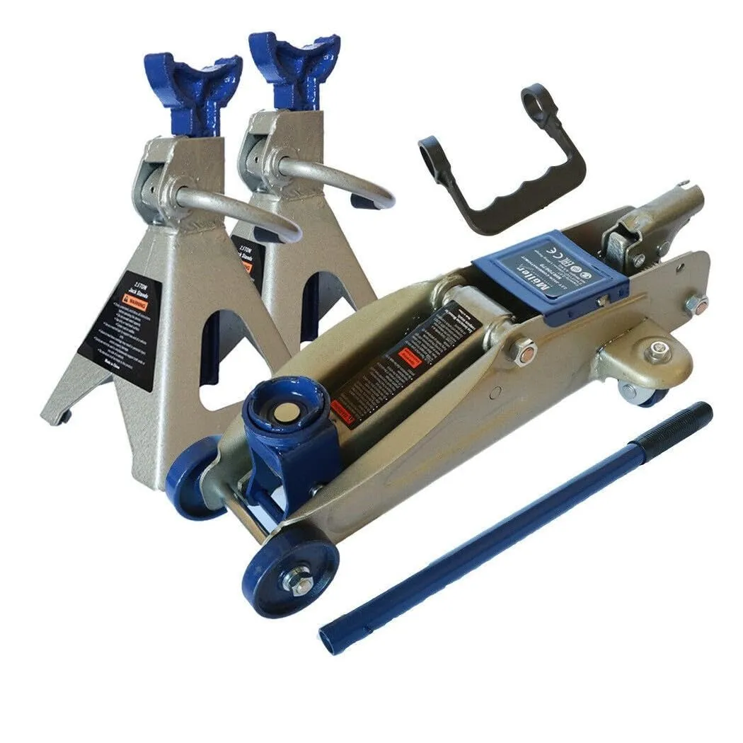 Trade Shop - KIT COPPIA CAVALLETTI + CRICK CRIC 2.5 TONNELLATE SOLLEVATORE IDRAULICO 2.5 TON -