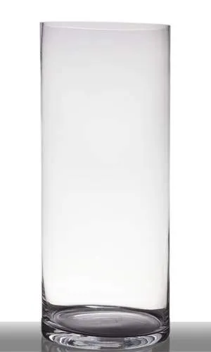 INNA-Glas Vaso da Pavimento in Vetro Sansa, Cilindro/Rotondo, Trasparente, 60cm, Ø 25cm - Portacandela Decorativo/Portalumino in Vetro