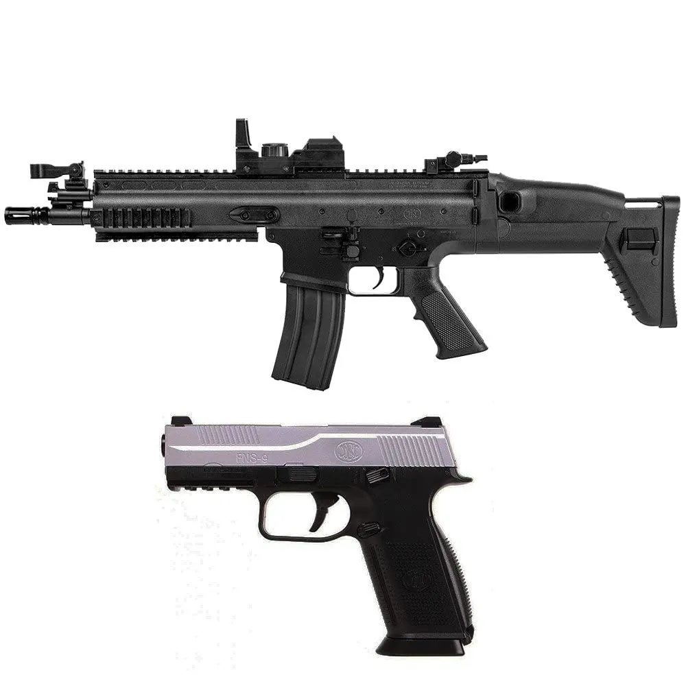 Pack complet Pacchetto Softair-Fucile FN Scar Elettrico e Pistola a Molla FNS-9 (0,5 Joule) + 500 Pallini