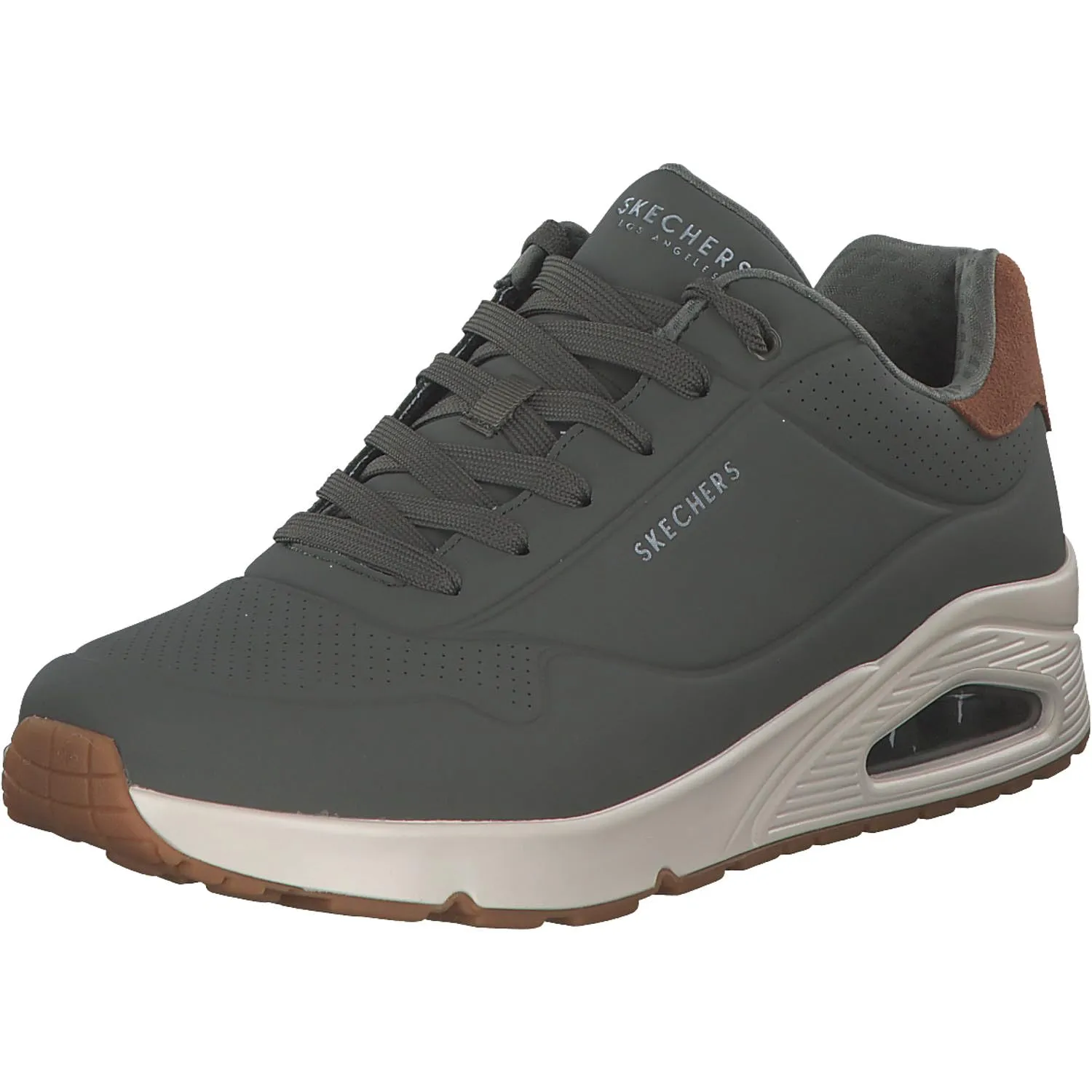 Skechers Uno Suited On Air, Scarpe da Ginnastica Uomo, Dusty Olive/Durabuck/Chestnut Suede, 43 EU