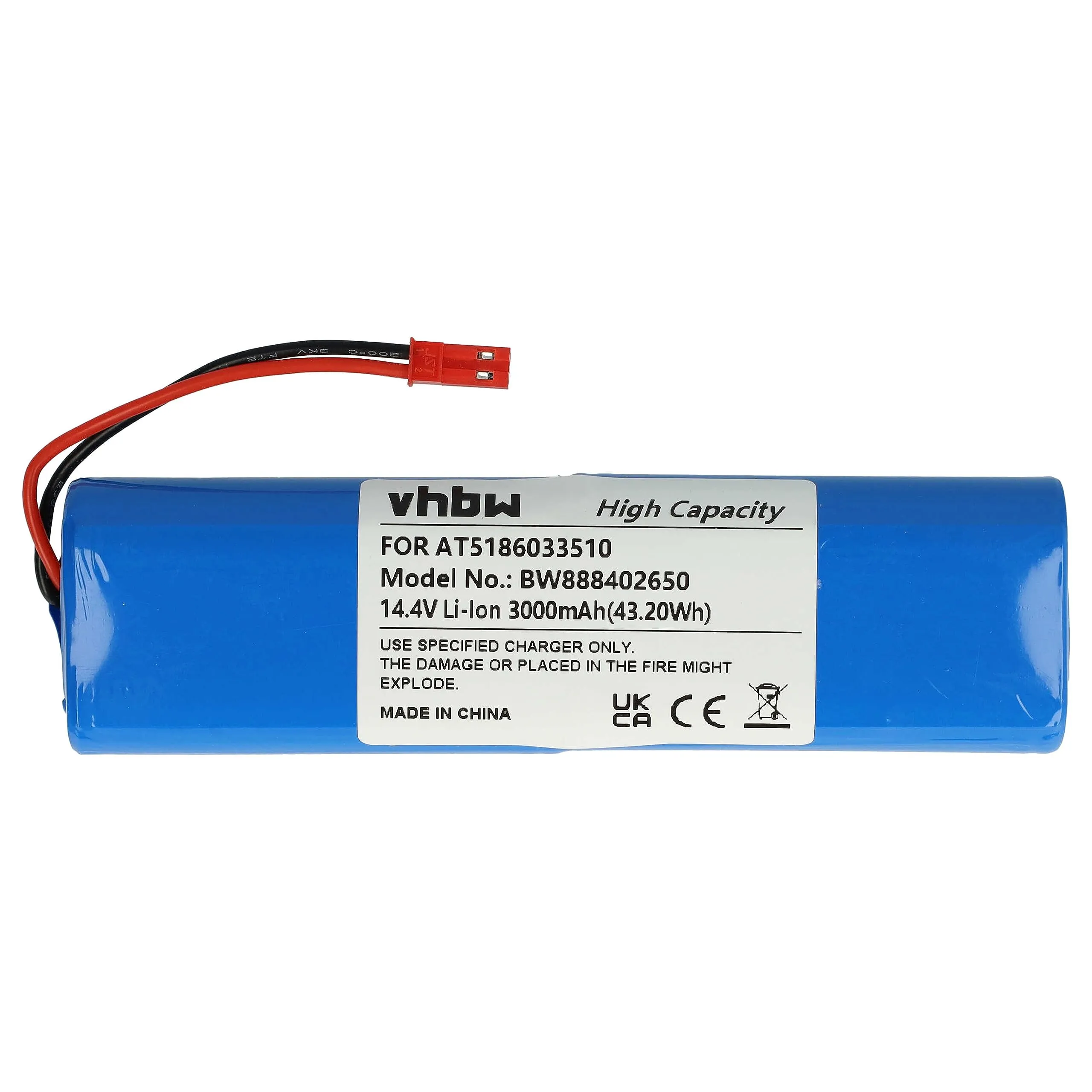 vhbw batteria compatibile con Ariete 2718, 00P271310AR0, 00P271810AR0, 2713 aspirapolvere (3000mAh, 14,4V, Li-Ion)