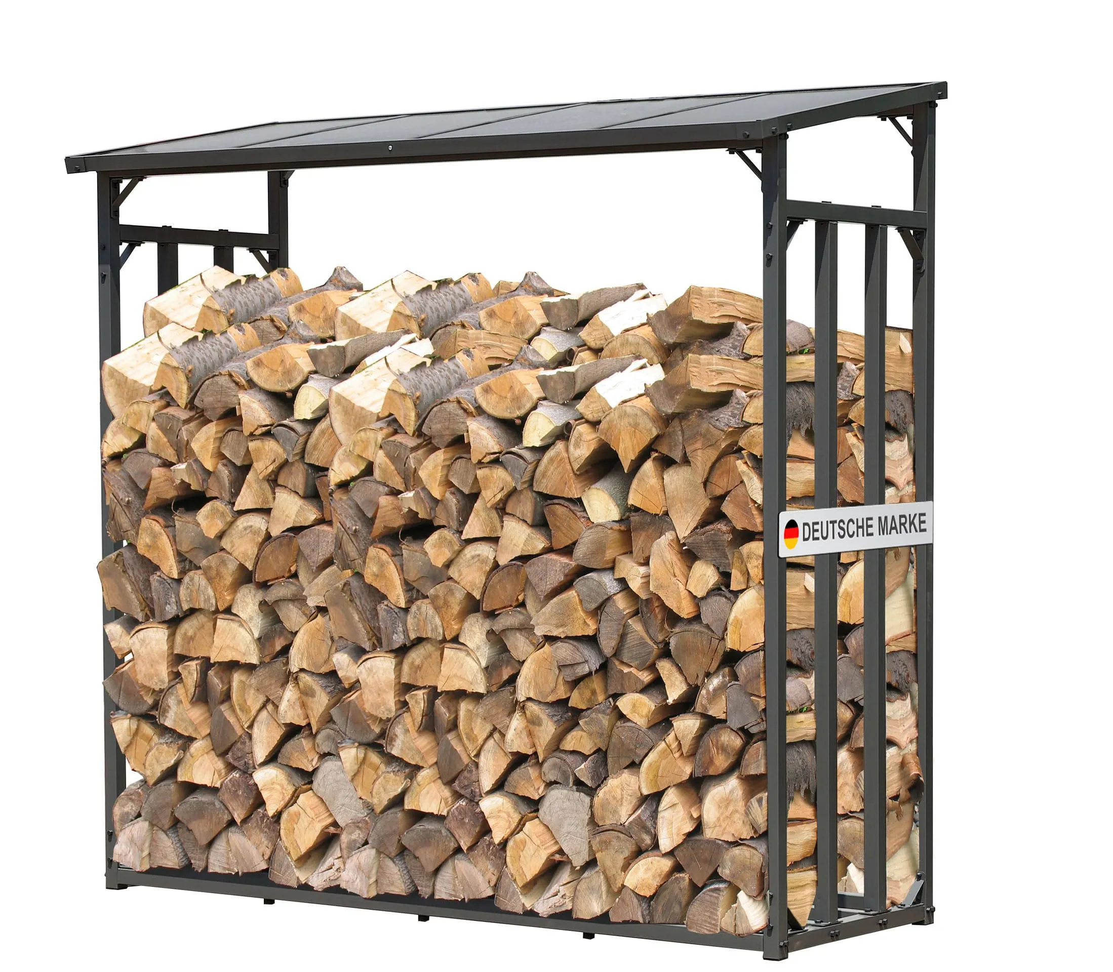 QUICK STAR Scaffalatura in Metallo per Legna da ardere, 185 x 70 x 185 cm, 2,3 m3, Colore: Antracie