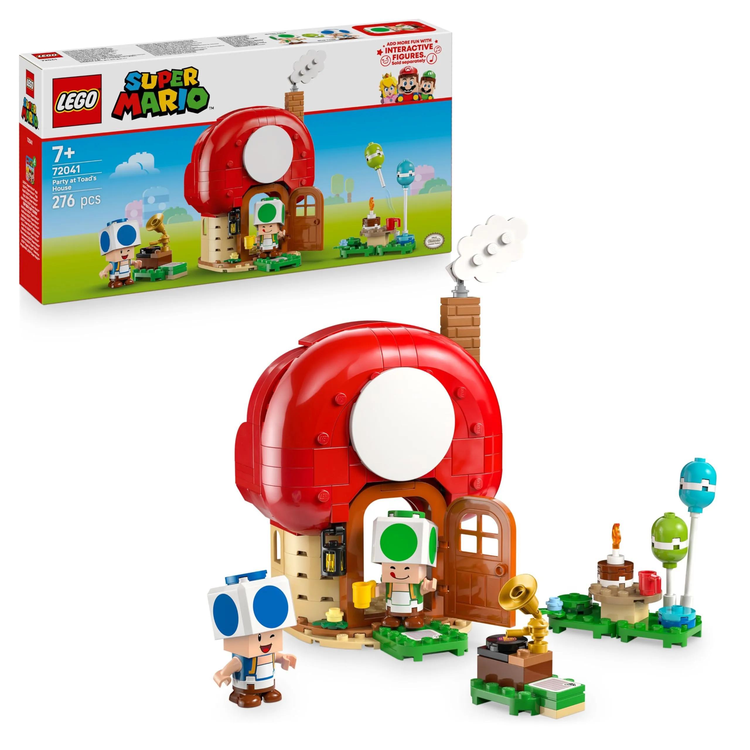 LEGO Super Mario Festa a Casa di Toad Giocattolo - Set Interattivo con 2 Figure, Cucina, Camera da Letto e Tavolo da Picnic - Regalo da Gaming per Bambini e Bambine da 7 Anni in su - 72041