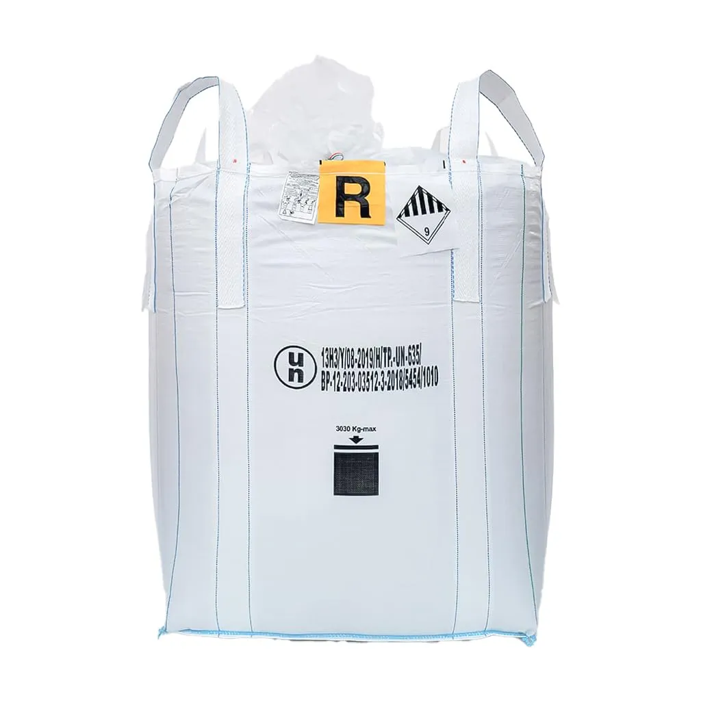 IMBALLAGGI 2000-5 Sacchi Big Bag Omologati R, 1000 kg 90x90x120 cm, Sacco Polipropilene per Trasporto e Smaltimento Rifiuti Speciali e Calcinacci, Chiusura a Caramella (Rifiuti speciali R, 5 sacchi)