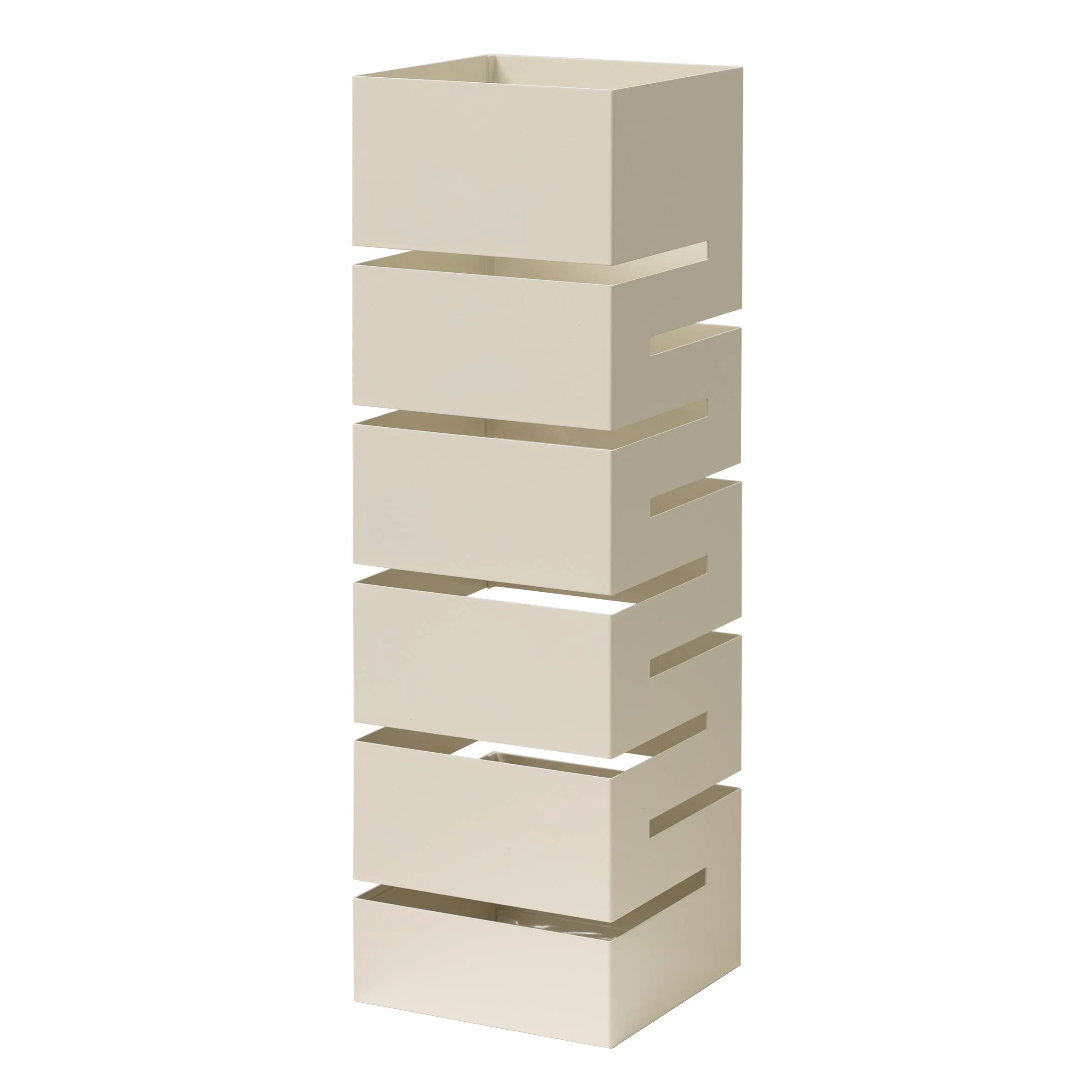 Baroni Home Portaombrelli Design Moderno Porta Ombrelli in Metallo Geometrico con 2 Gancini e Vaschetta Scolapioggia Rimovibile 15,5X15,5X49 cm