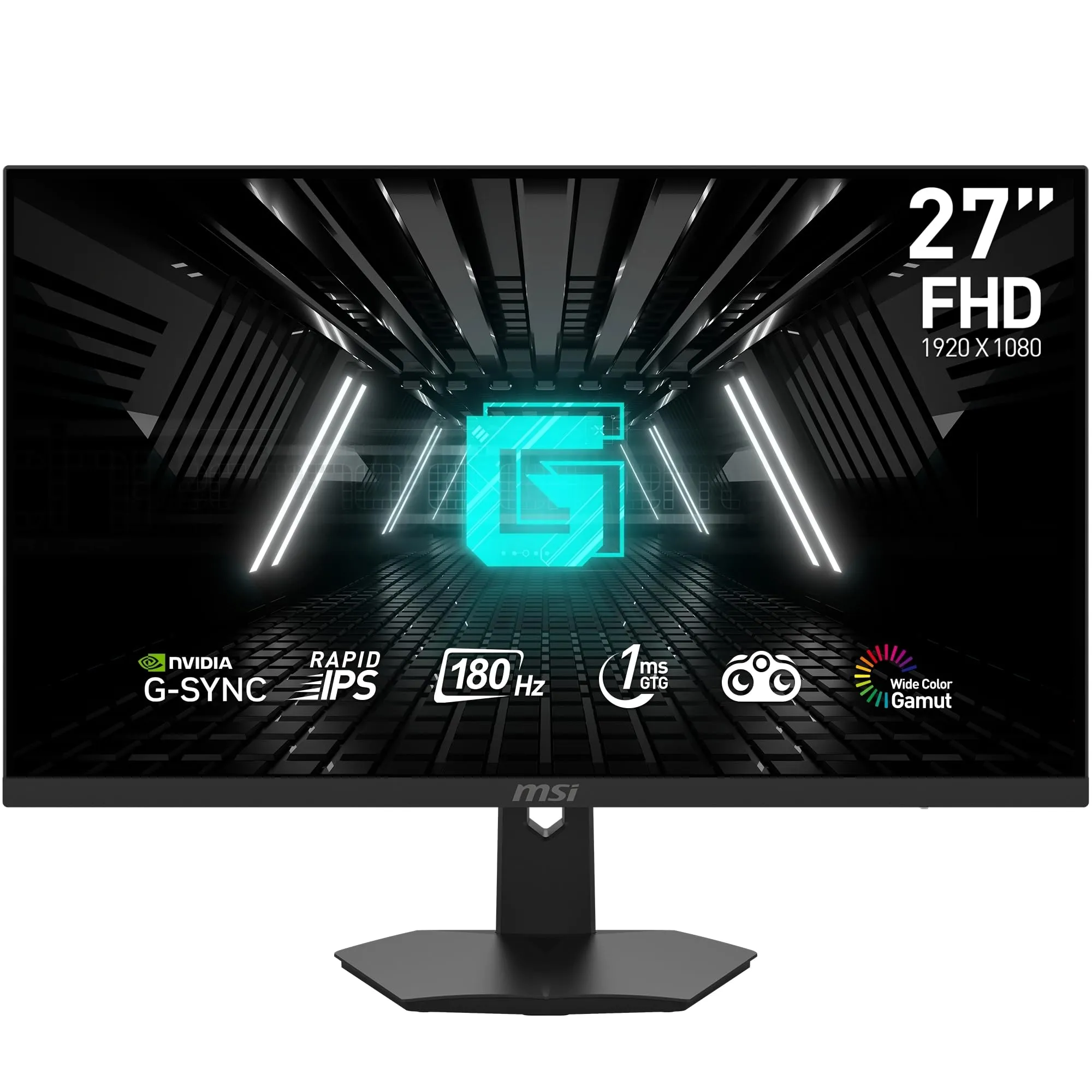 MSI G274F Monitor Gaming 27", 180 Hz, 1ms, Rapid IPS, FHD (1920x1080), G-Sync Compatibile, Console Mode, DP 1.2a, HDMI 2.0 - Night Vision, Anti-flickr, Less Blue light
