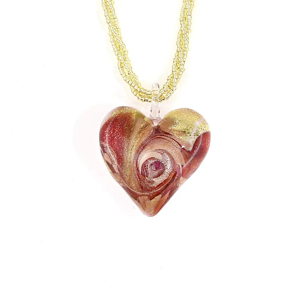 Venetiaurum - Collana per Donna con Cuore in Vetro Originale di Murano e Argento 925 - Gioiello made in Italy certificato