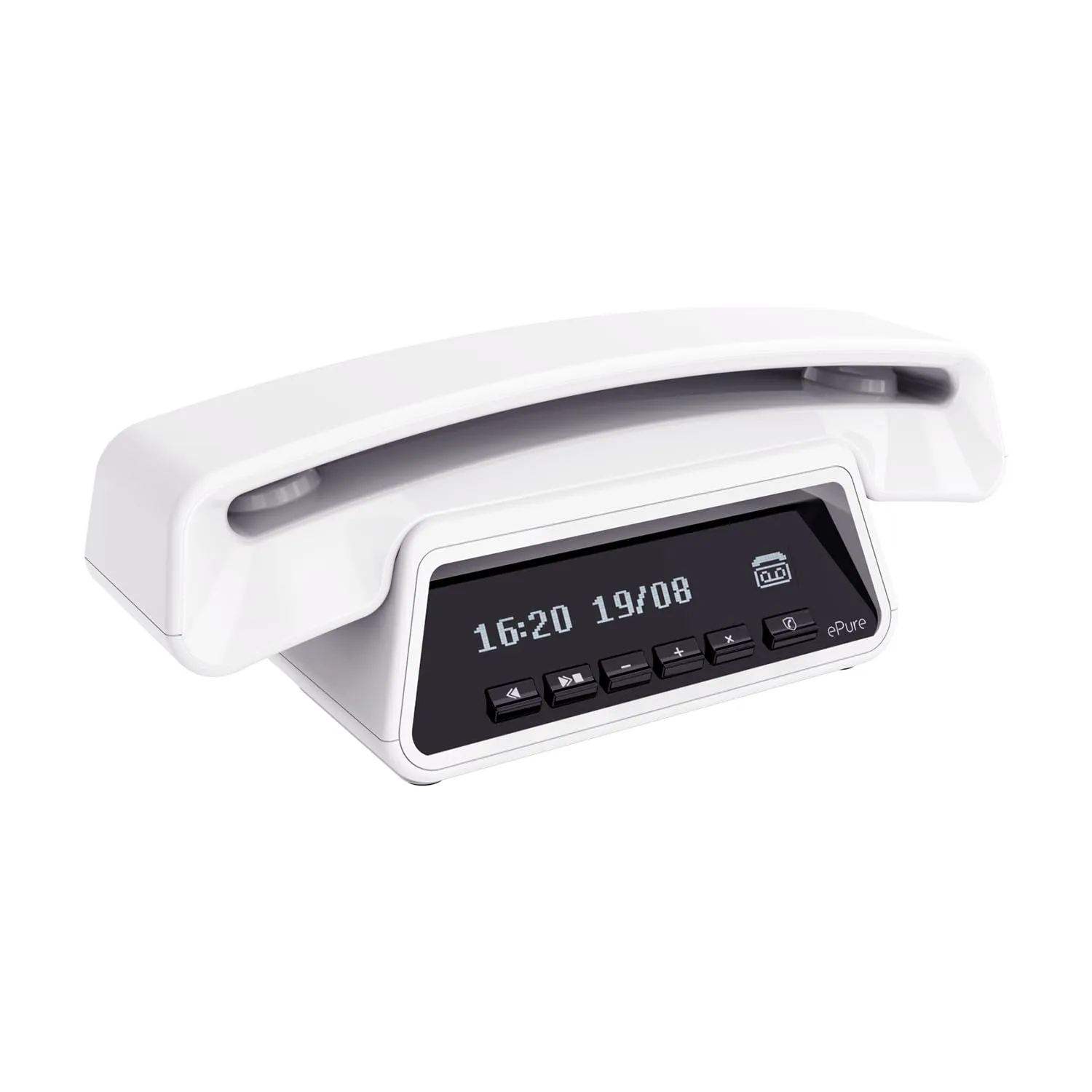 ALCATEL ePure Premium - Telefono fisso cordless DECT con segreteria - Design vintage - Base con display smart - Grande display grafico - Vivavoce - Funzione blocco chiamate - Bianco