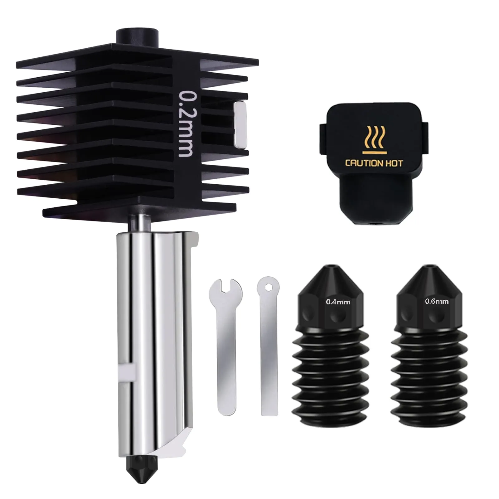 LANKEGU Upgrade Hotend Kit per Bambu Lab A1/A1 Mini, gruppo Hot End 0,2/0,4/0,6 mm, ugello in acciaio temprato e calzino in silicone per parte stampante 3D per Bambu Lab