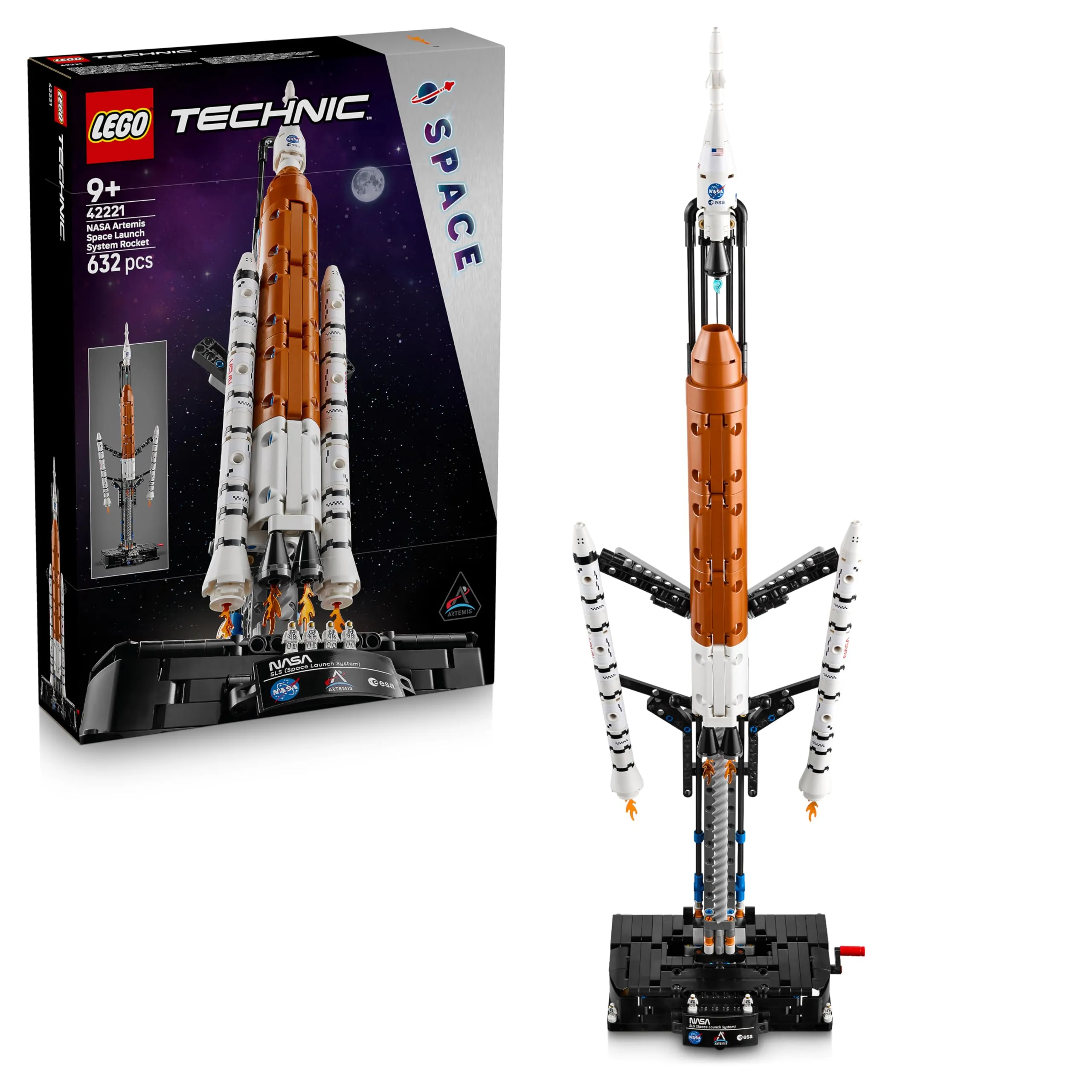 LEGO Technic Sistema di Lancio Spaziale Razzo NASA Artemis - Giocattolo STEM Interattivo con 4 Astronauti e Funzione di Separazione degli Stadi - Regalo per Bambini e Bambine da 9 Anni in su - 42221