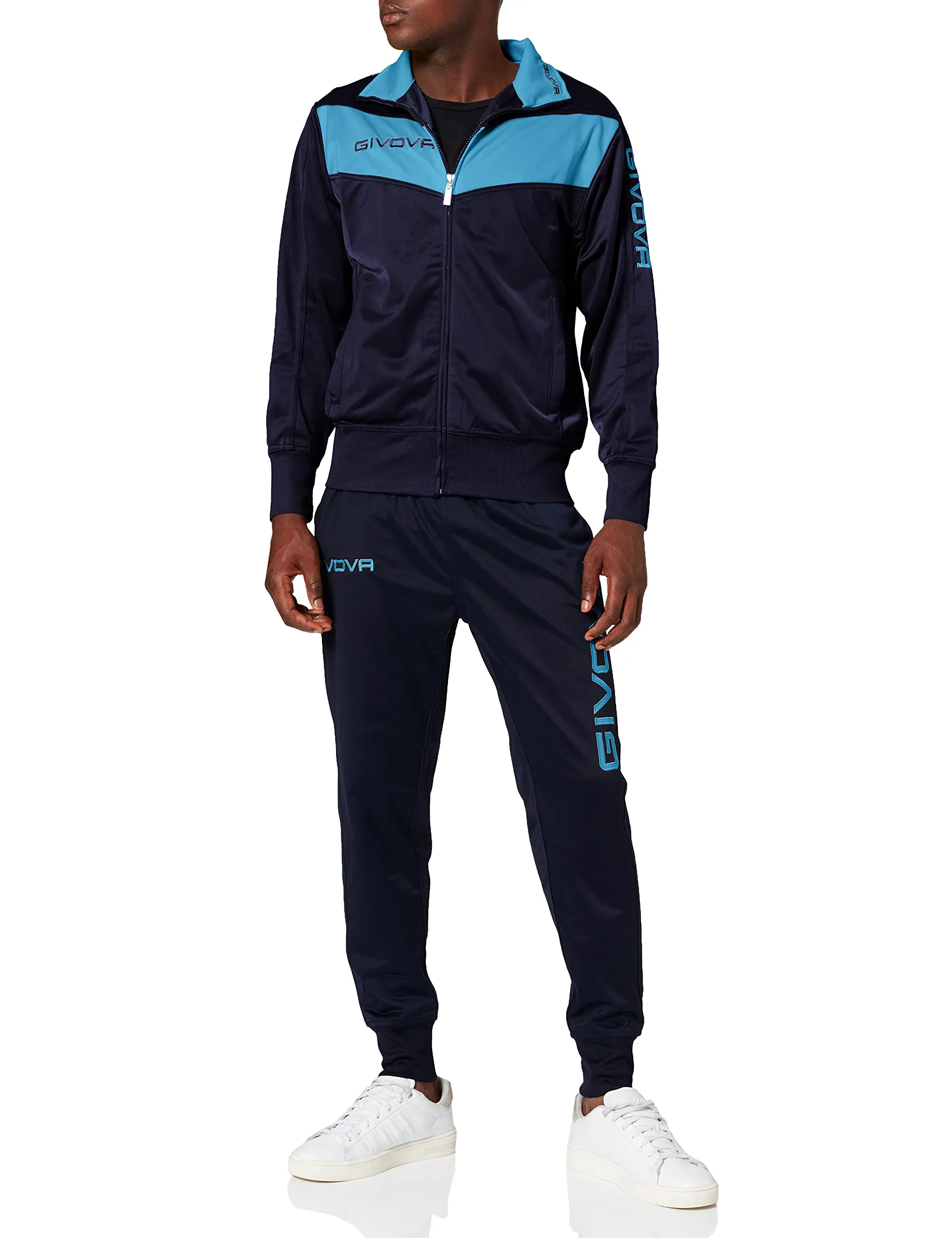 Givova TR018, Tuta Visa Unisex – Adulto, Blu/Turchese, L