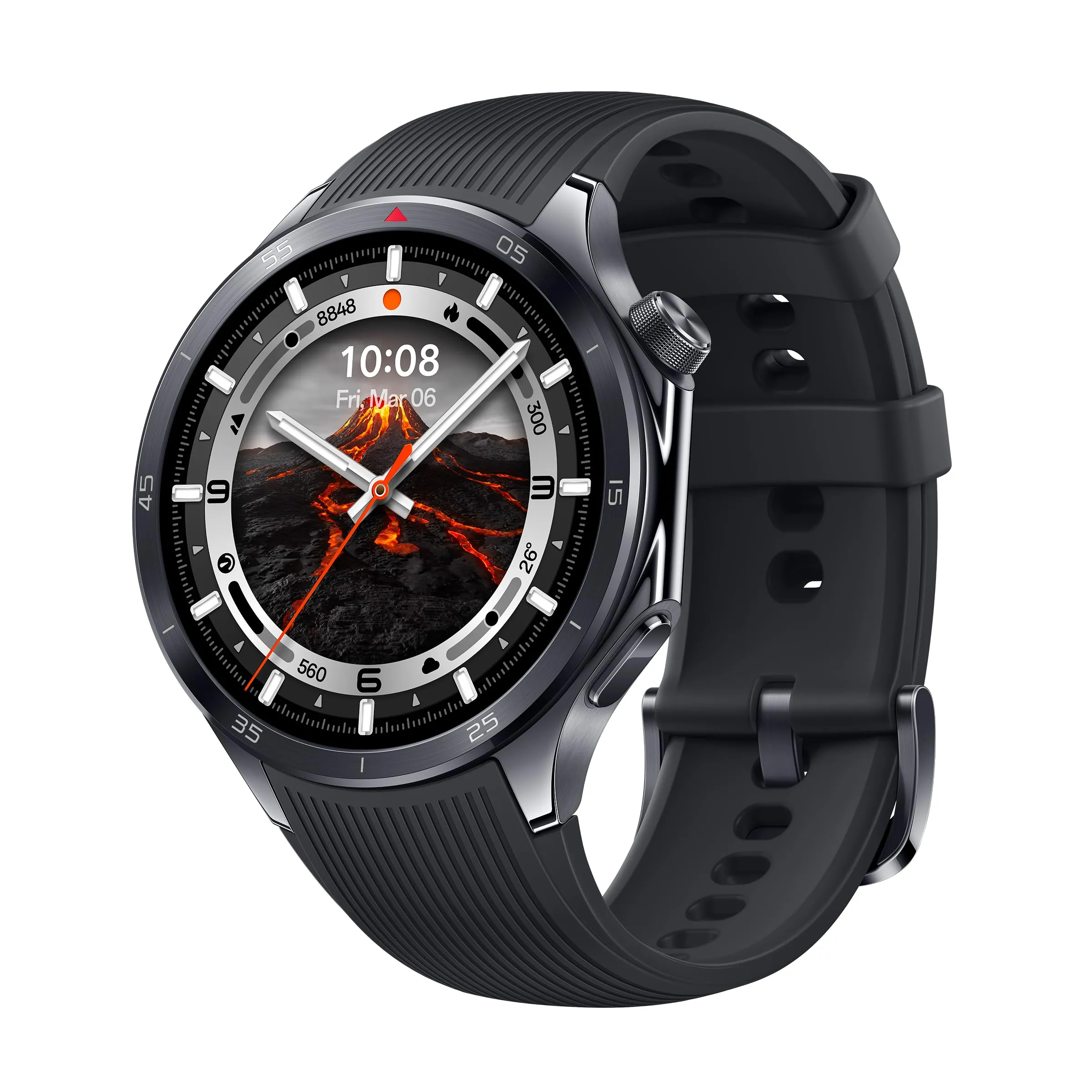 OPPO Watch X2, Display AMOLED da 1.50’’, Bluetooth 5.2 BLE, GPS, NFC, ColorOS Watch7.0, Doppio proc. Qualcomm, Ric.Rapida 0-100% 80min, 120 ore di Autonomia, ROM 32GB [Versione italiana], Lava Black