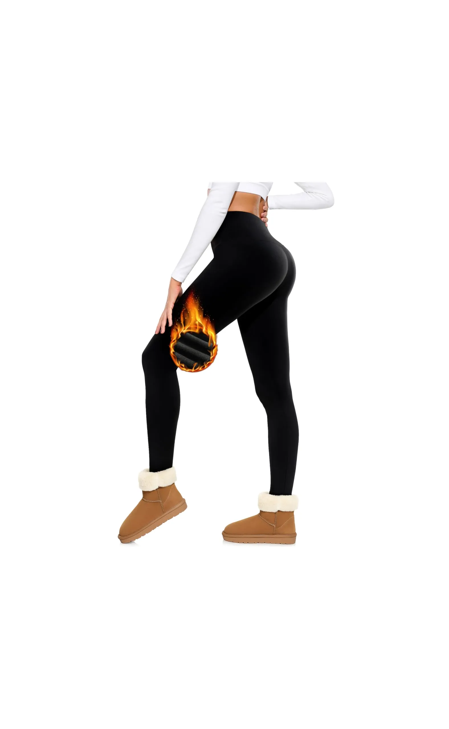 BENNIES Leggings Termici Donna Palestra Pantaloni Sportivi Pantacollant Inverno Leggins Contenitivi Modellanti Push up Abbigliamento Yoga Running Nero M