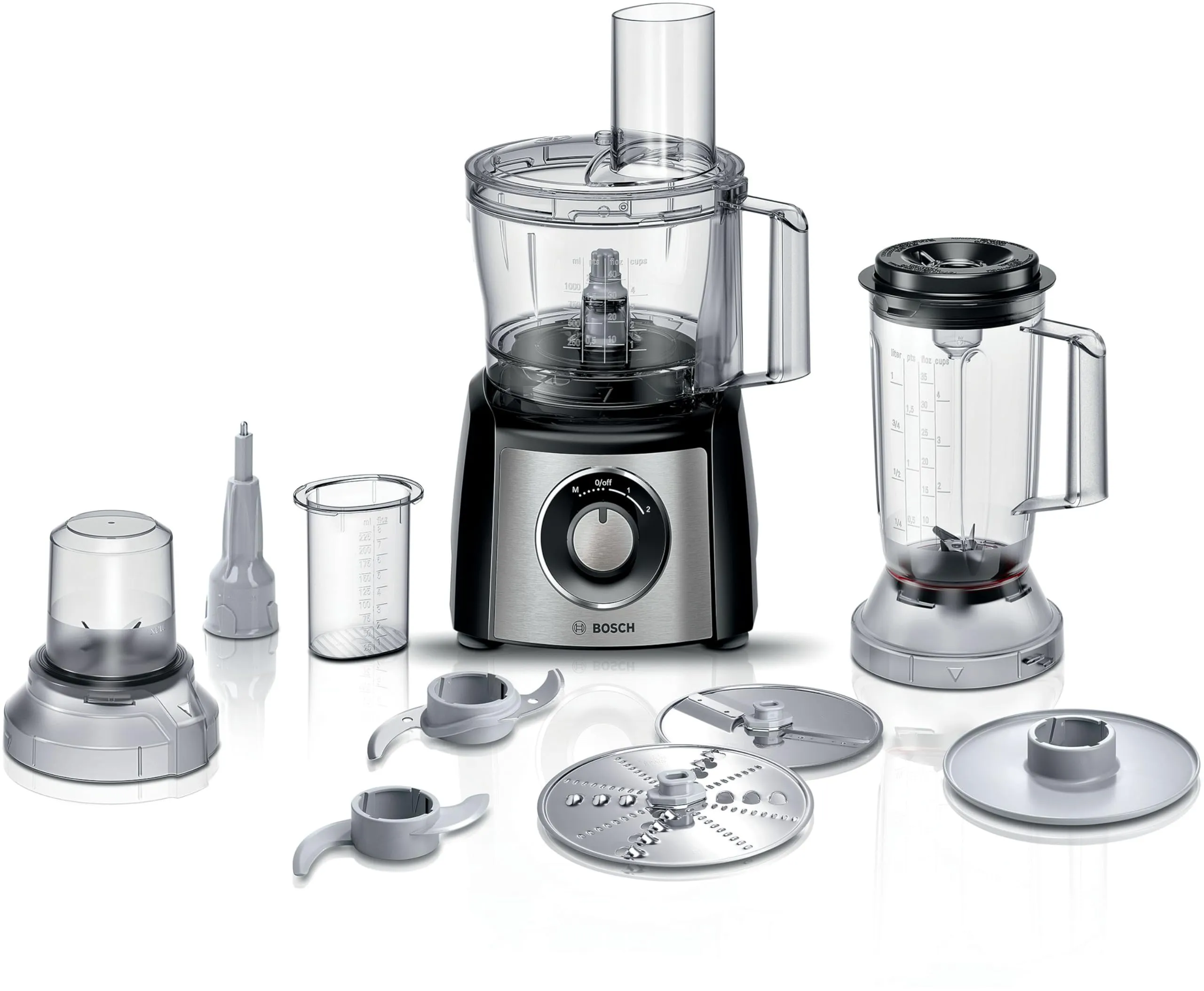 Bosch MultiTalent 3 Robot da Cucina Multifunzione Compatto - Oltre 50 Funzioni, 800 W, Ciotola 2,3 l, Accessori per Tagliare, Macinare, Affettare, Impastare, Grattugiare, Montare e Tritare Ghiaccio