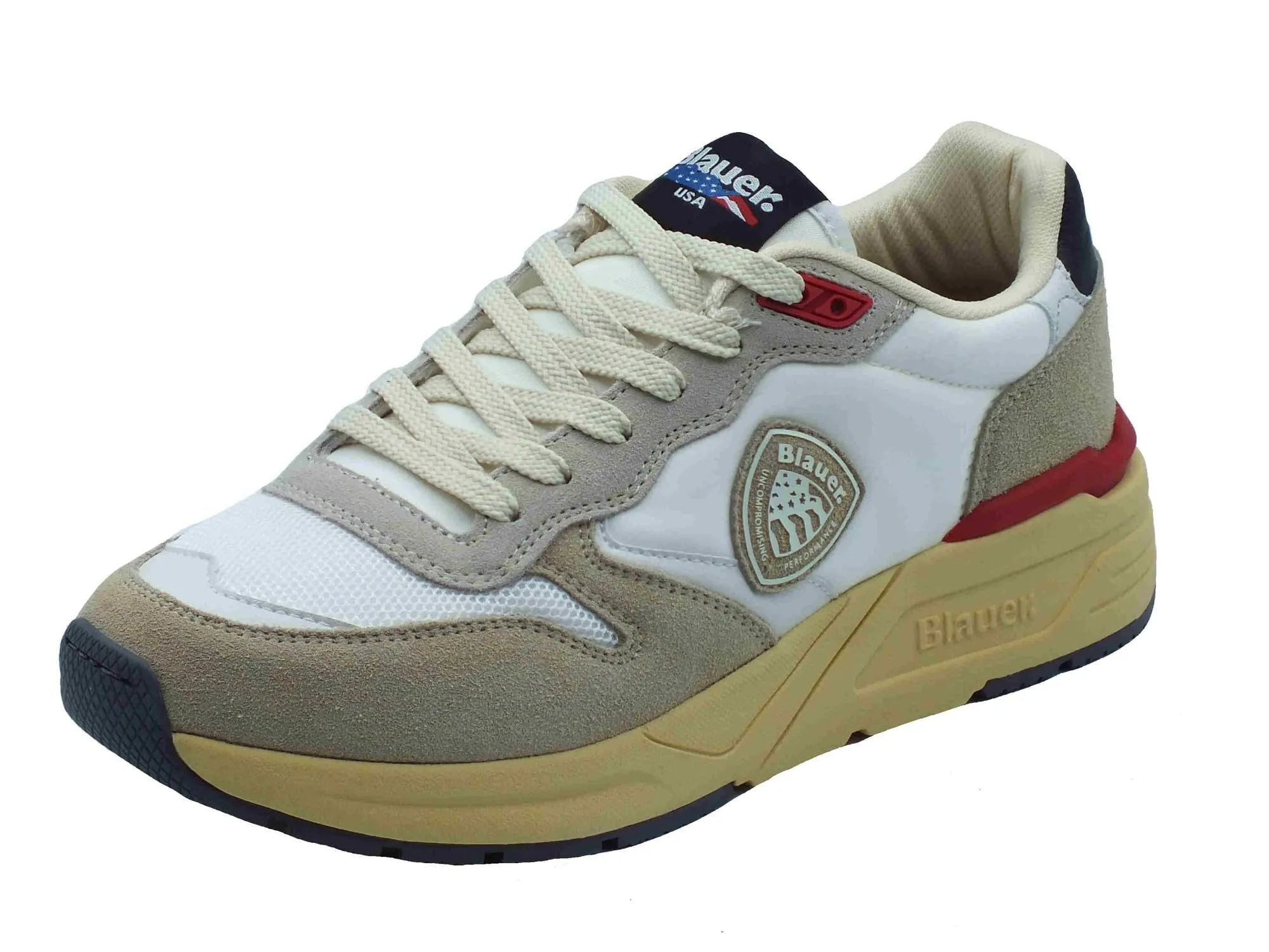 Blauer Sneakers Uomo s5ray02 Beige Bianco (Bianco Beige, Sistema Taglie Calzature EU, Adulto, Uomo, Numero, Media, 44)