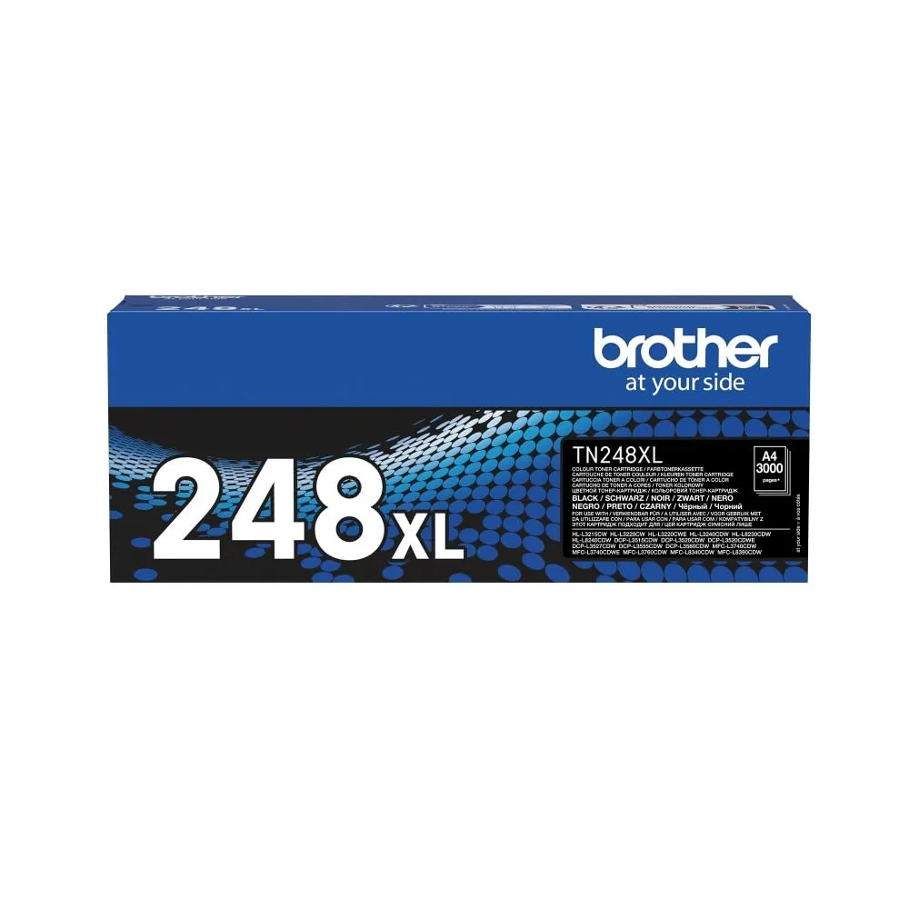 Brother TN248XLBK Toner originale, Alta Capacità , fino a 3000 pagine, per Stampanti e Multifunzione serie 3000 e serie 8000, Colore Nero