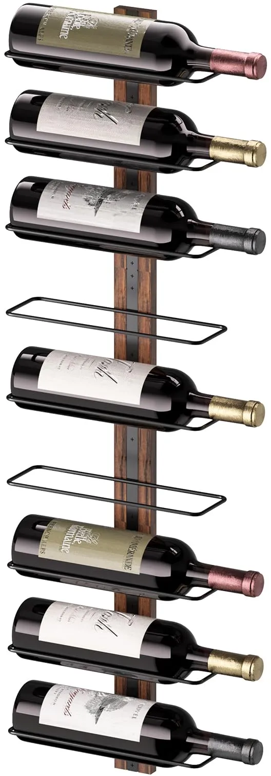 B4Life Portabottiglie da parete in legno, Porta bottiglie di vino da parete, portabottiglie+da+parete,ideale per 9 Bottiglie di Vino porta vino da parete,Portabottiglie vinoCucina, Bar