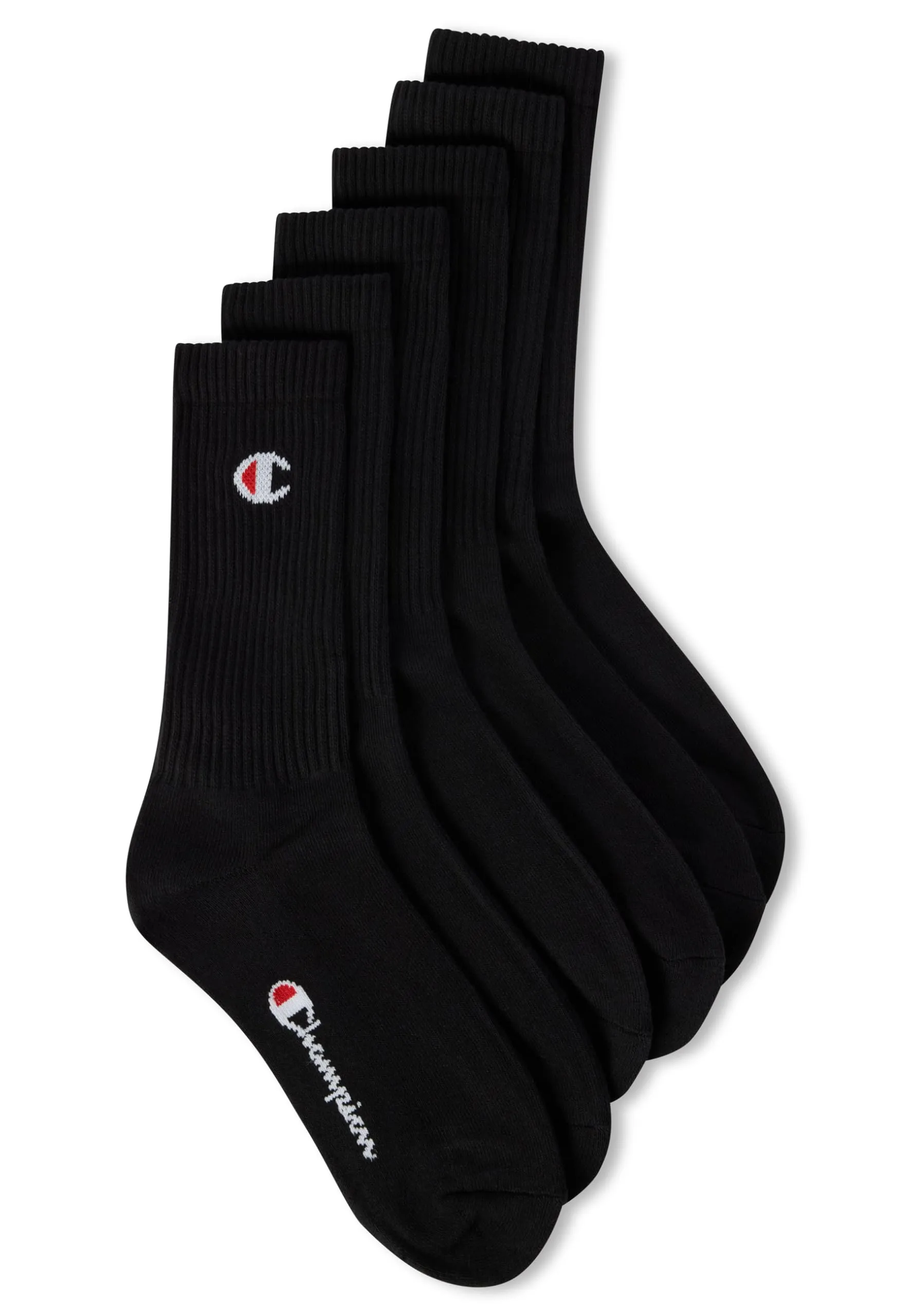 Champion Core 6PP Crew Calzini Sportivi, Unisex - Adulto, Nero, 43-46 EU