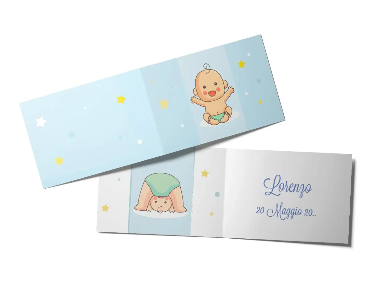 Bigliettini Bomboniera Confetti Personalizzabili con Nome e Data per tutte le Occasioni (03-Nascita-Battesimo)