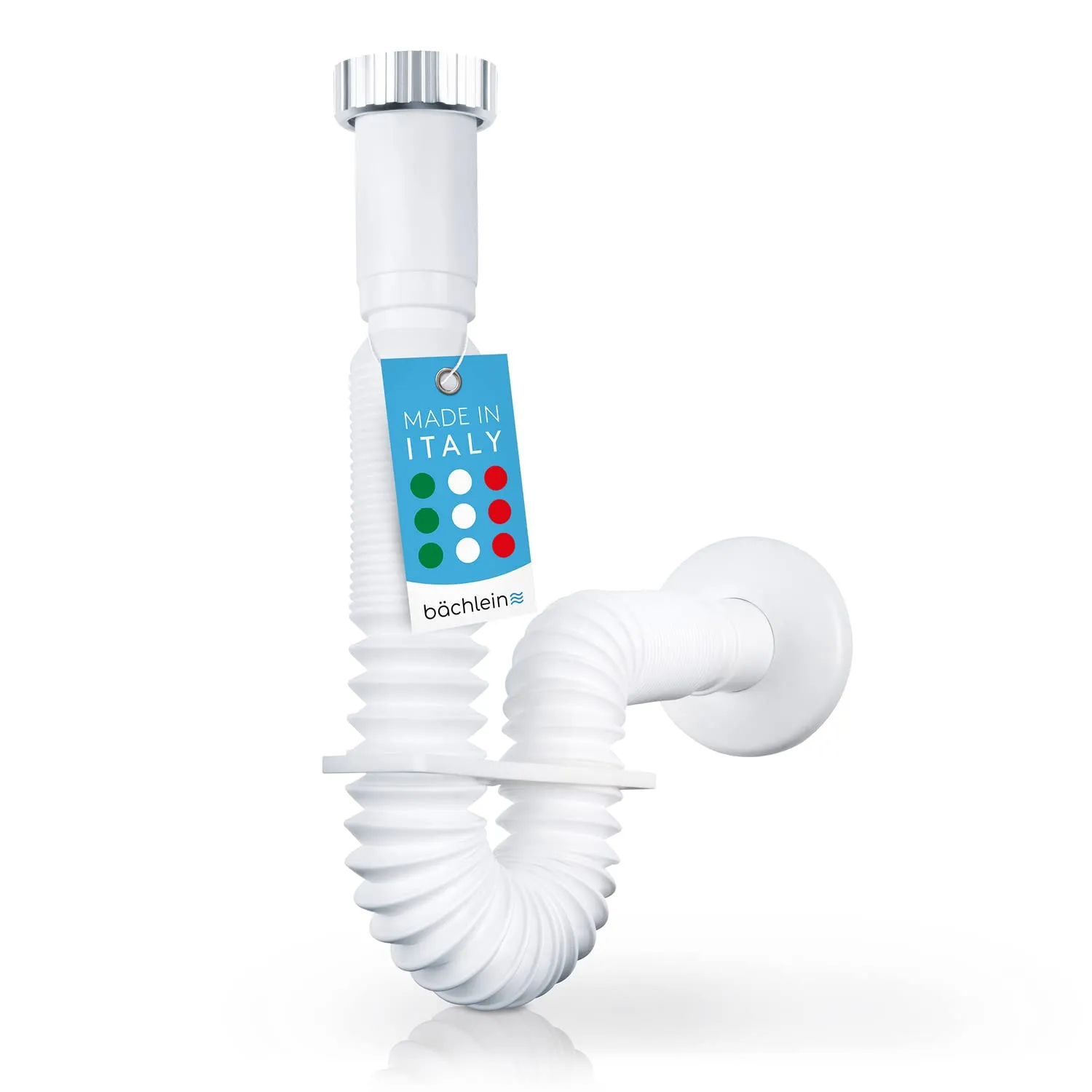Bächlein Tubo Flessibile di Scarico per Lavabo - G 1 1/4" x 32 mm, Estensibile da 320-800 mm, Sifone Antiodore Regolabile Individualmente