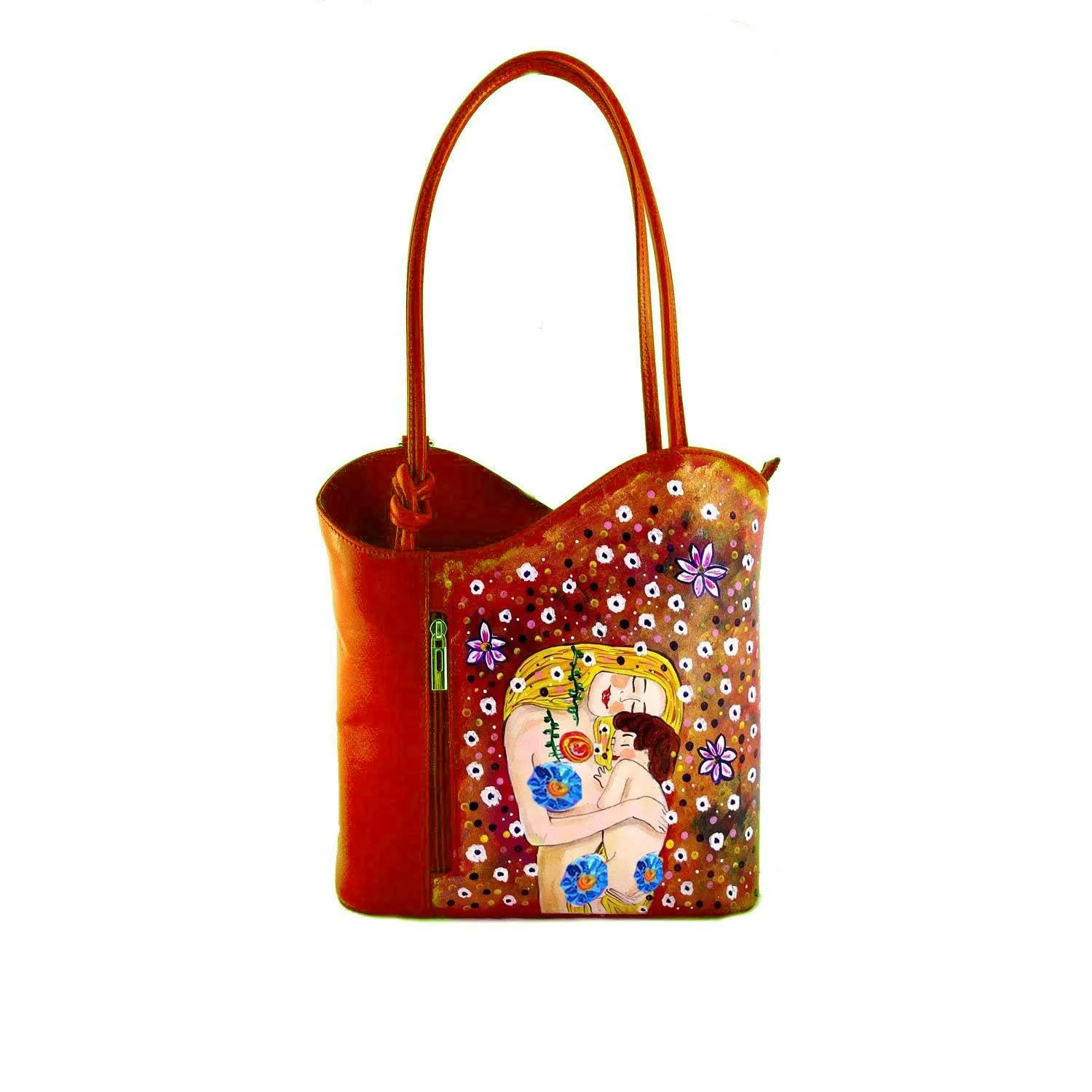 Borsa in pelle dipinta a mano – MATERNITA' DI KLIMT - Borse Donna, Zainetto, Borse a Mano, Vera Pelle, Made in Italy, in Pelle Dipinta, Borsetta e Borse a Tracolla a spalla, Lavorazione Artigianale