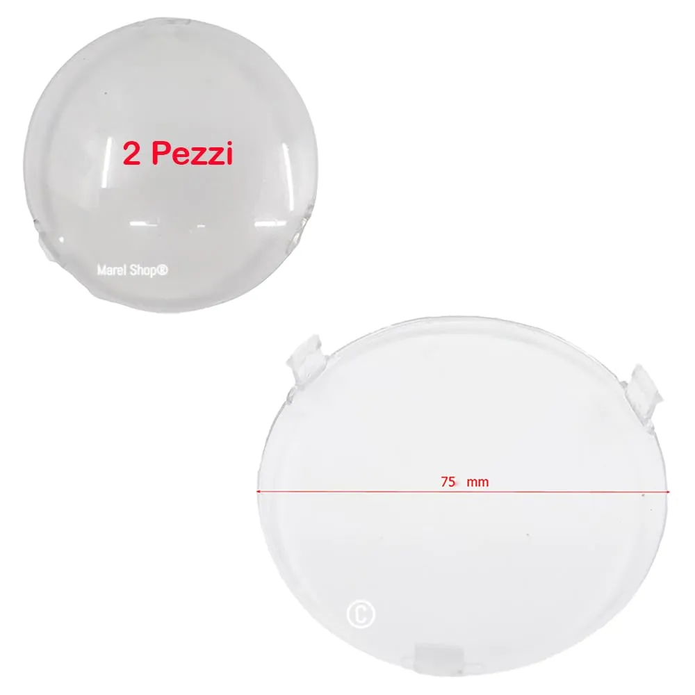 Marel Shop® - Kit 2 Pezzi Plafoniera Coprilampada Diffusore Diametro 75 mm per Cappa compatibile con Elica Whirlpool Turboair Modello Sofia: per Modelli: 9BRAKB9002B - SOFIA H10IX/A/90/SS
