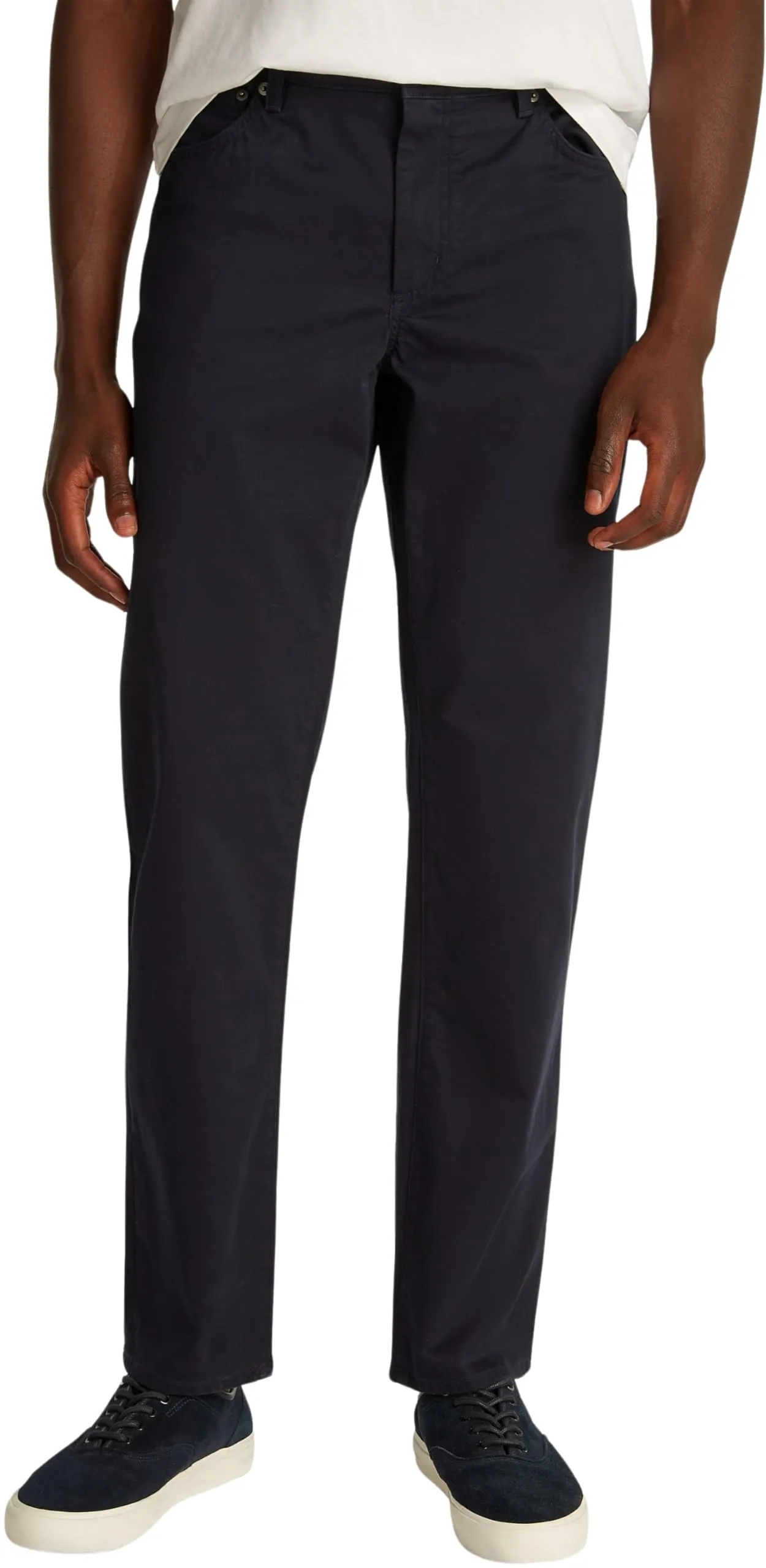 Tommy Hilfiger Uomo Pantaloni Denton Cotton Satin Straight Leg, Blu (Desert Sky), 32W/36L