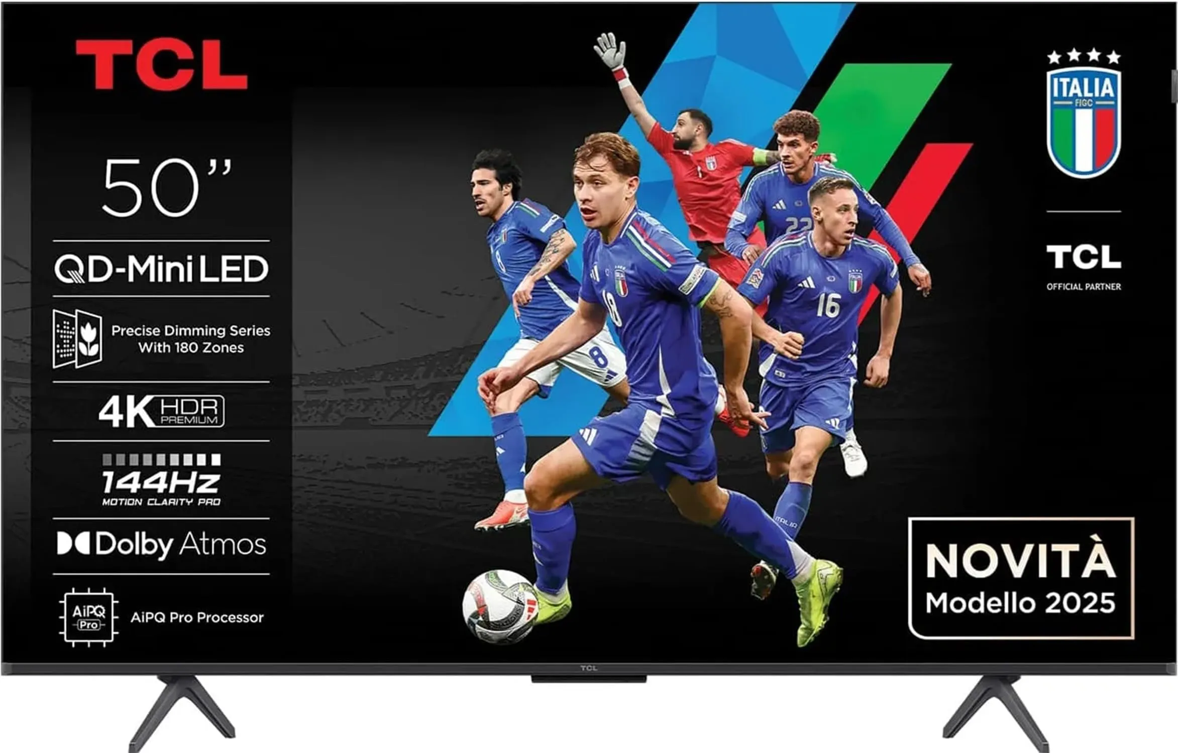 50C69K - TV 50 Pollici, Smart TV, 4K, QLED, DVB-T2, H.264, H.265, Wi-Fi, Classe energetica E