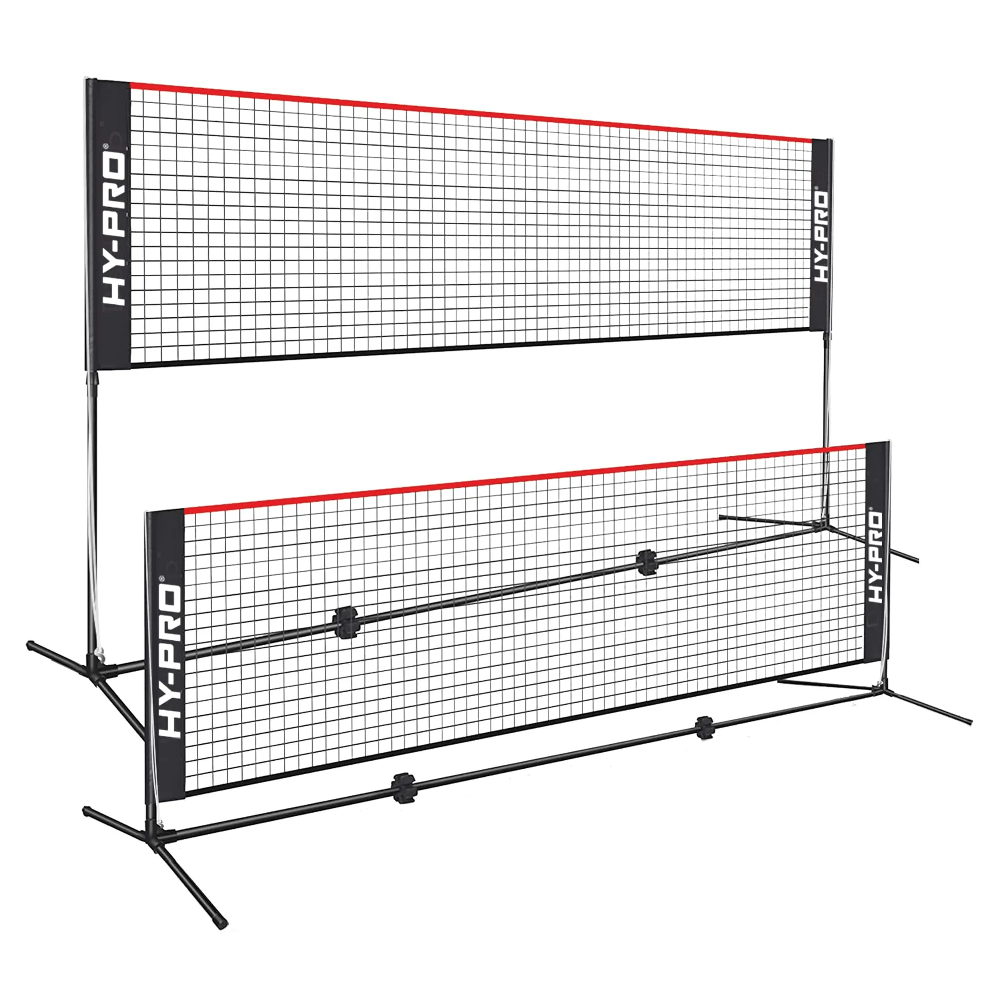 Hy-Pro Rete regolabile in altezza – 3 m di altezza, larghezza 3 m, versatile rete da badminton, pallavolo, pickleball, tennis con design portatile, telaio resistente, montaggio rapido, per bambini e