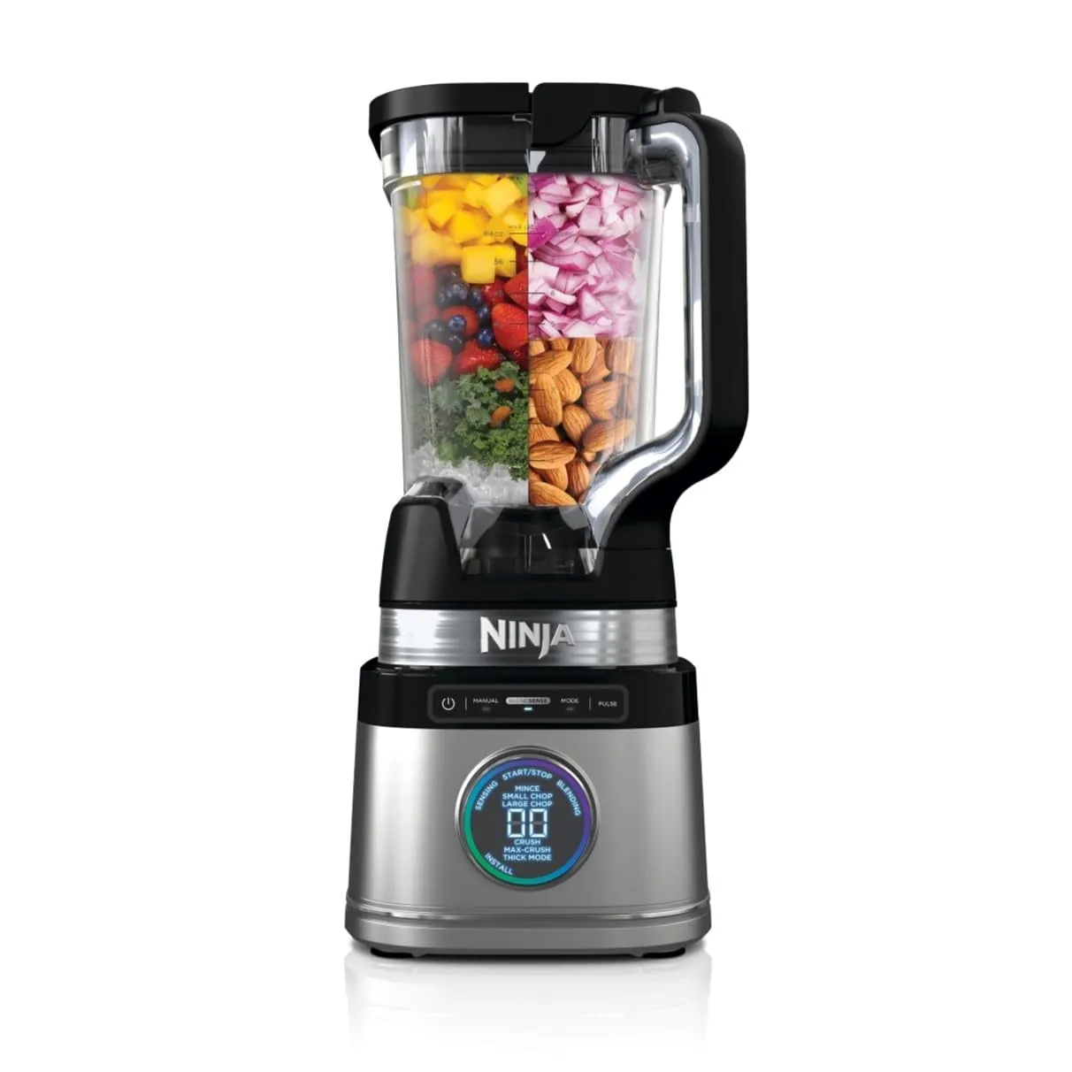 Ninja Frullatore Detect Power Pro 1200W, Caraffa da 2L (Capacità Massima di 1900ml), Potente Frullatore per Smoothie, Tritare Verdure e Preparare Bevande Ghiacciate, Nero, TB201EU