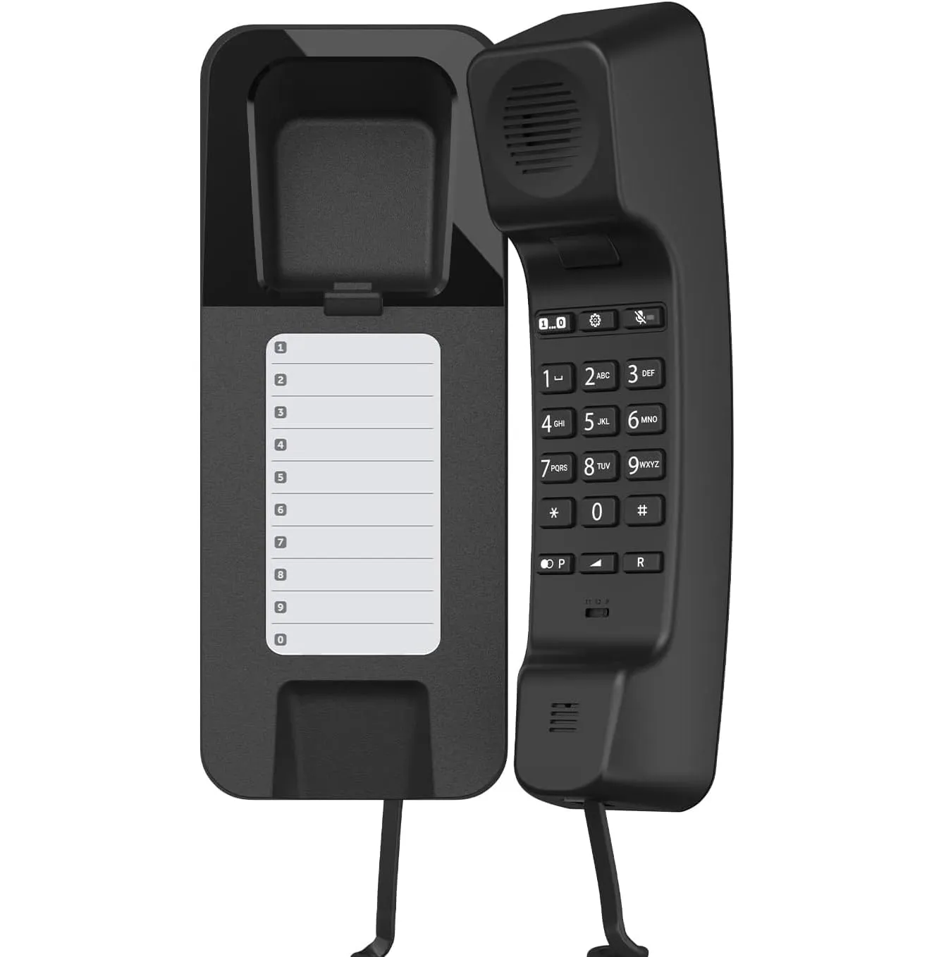 Gigaset DESK 200 - Telefono a Filo Compatto da tavolo o parete - Selezione DTMF o a Impulsi Regolabile, Nero [Versione Italiana]