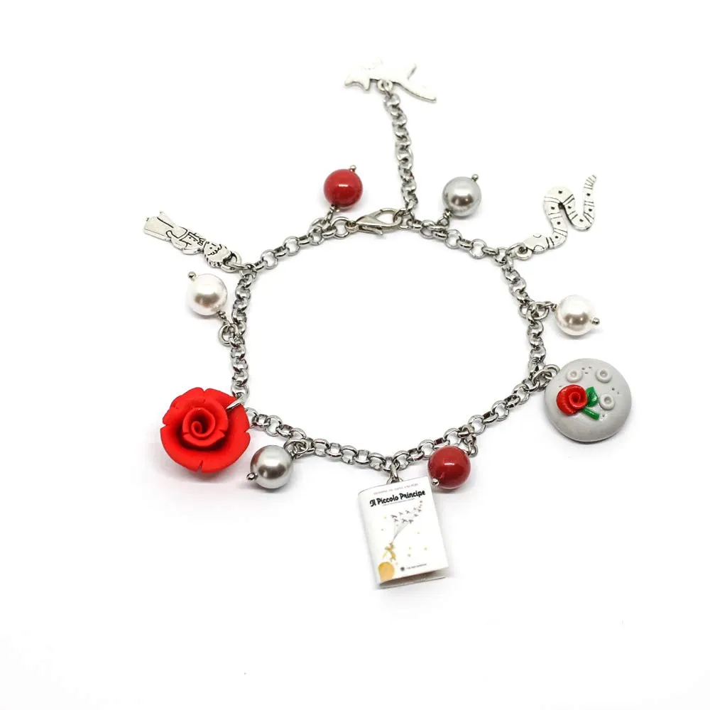 Bracciale acciaio Piccolo Principe inspired con charms
