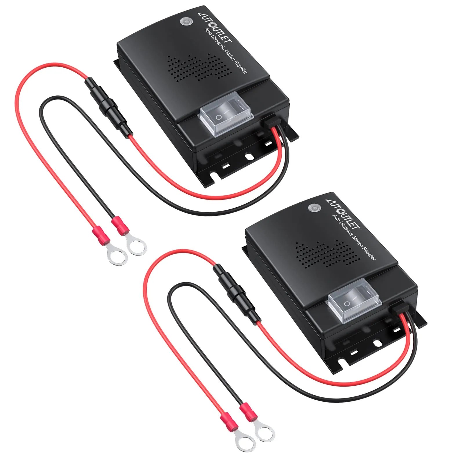 AUTOUTLET Repellente ad Ultrasuoni per Auto 2 Pezzi, Scaccia Topi Professionale, per Protezione Motori 12V, Cavo da 50cm