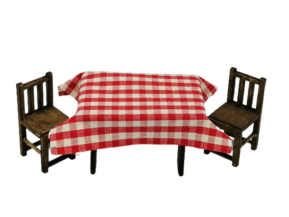 Tavola con sedie - Accessori per Presepe (per statue da 8-10 cm)