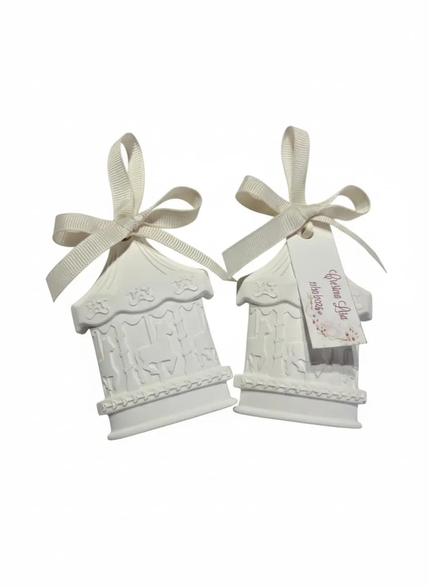 10 Gessetti profumati,segnaposto, Bomboniere, Giostra,giostrina 8,5x6cm