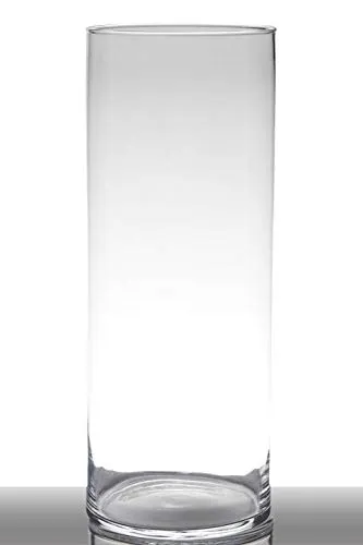 INNA-Glas Vaso da Pavimento in Vetro Sansa, Cilindro/Rotondo, Trasparente, 50cm, Ø 19cm - Portacandela Decorativo/Portalumino in Vetro