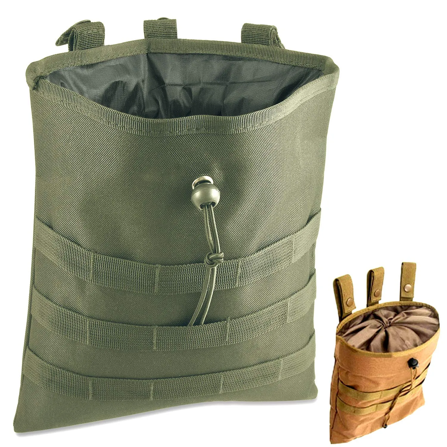 Gexgune Molle Sistema tattico Molle Dump Magazine Pouch Caccia Recupero Sacchetto Goccia Sacchetto Accessori Militari (Verde)