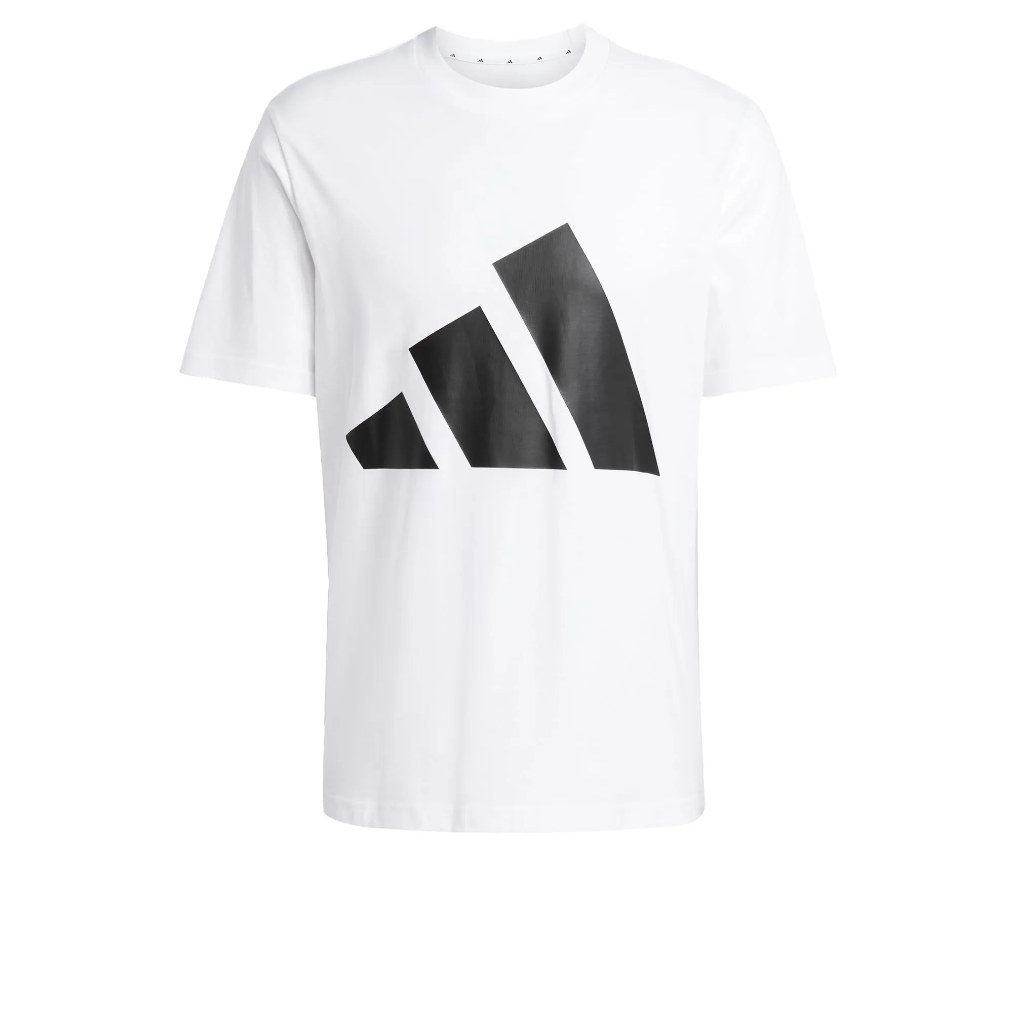adidas Uomo Essentials Big Logo Single Jersey Tee, White/Black, S