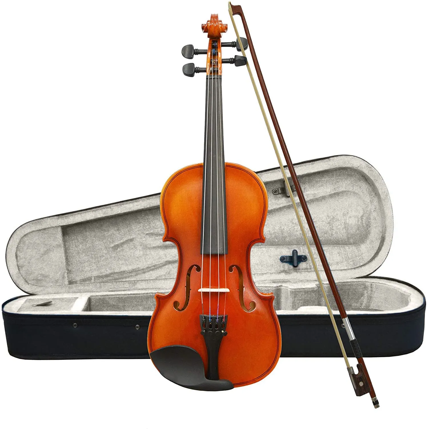 ffalstaff V01 Violino Laminato Finitura Lucida 3/4 - Completo di Archetto, Custodia con Manico e Spallacci e Blocchetto di Colofonia