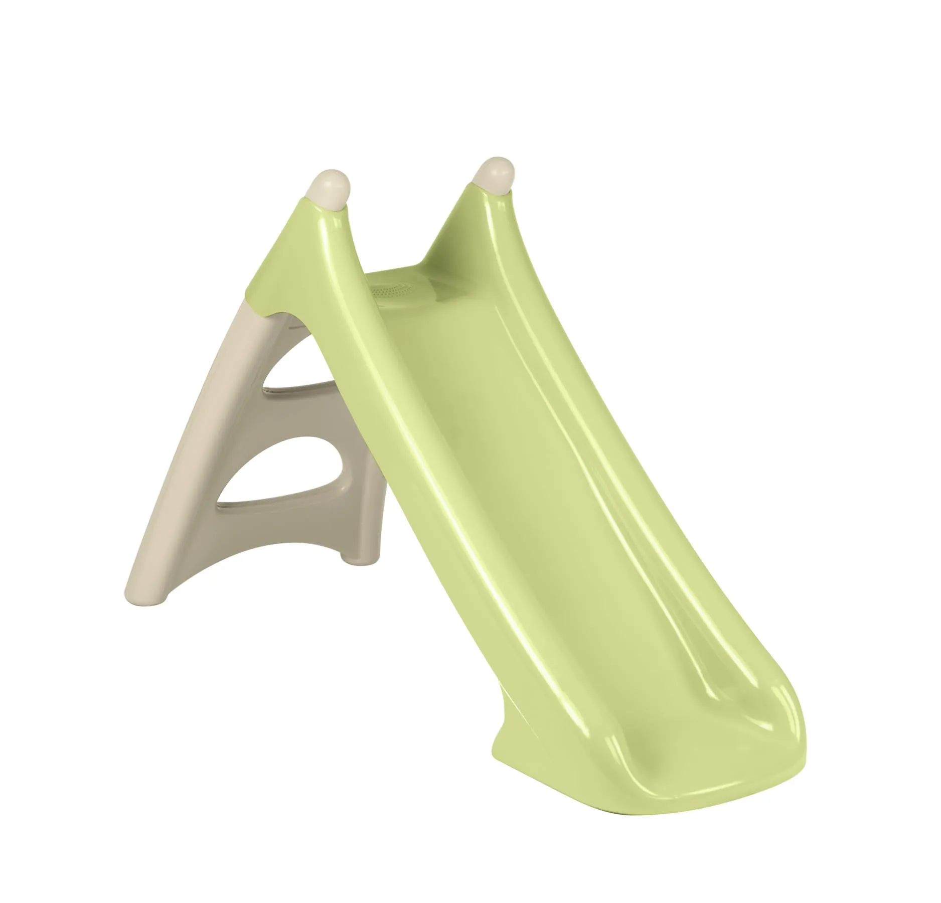 Smoby Life - Scivolo XS beige e verde, con plastica riciclata, scivolata 90 cm, con gradini antiscivolo, compatto e facile da riporre, adatto dai 2 anni, 7600820629