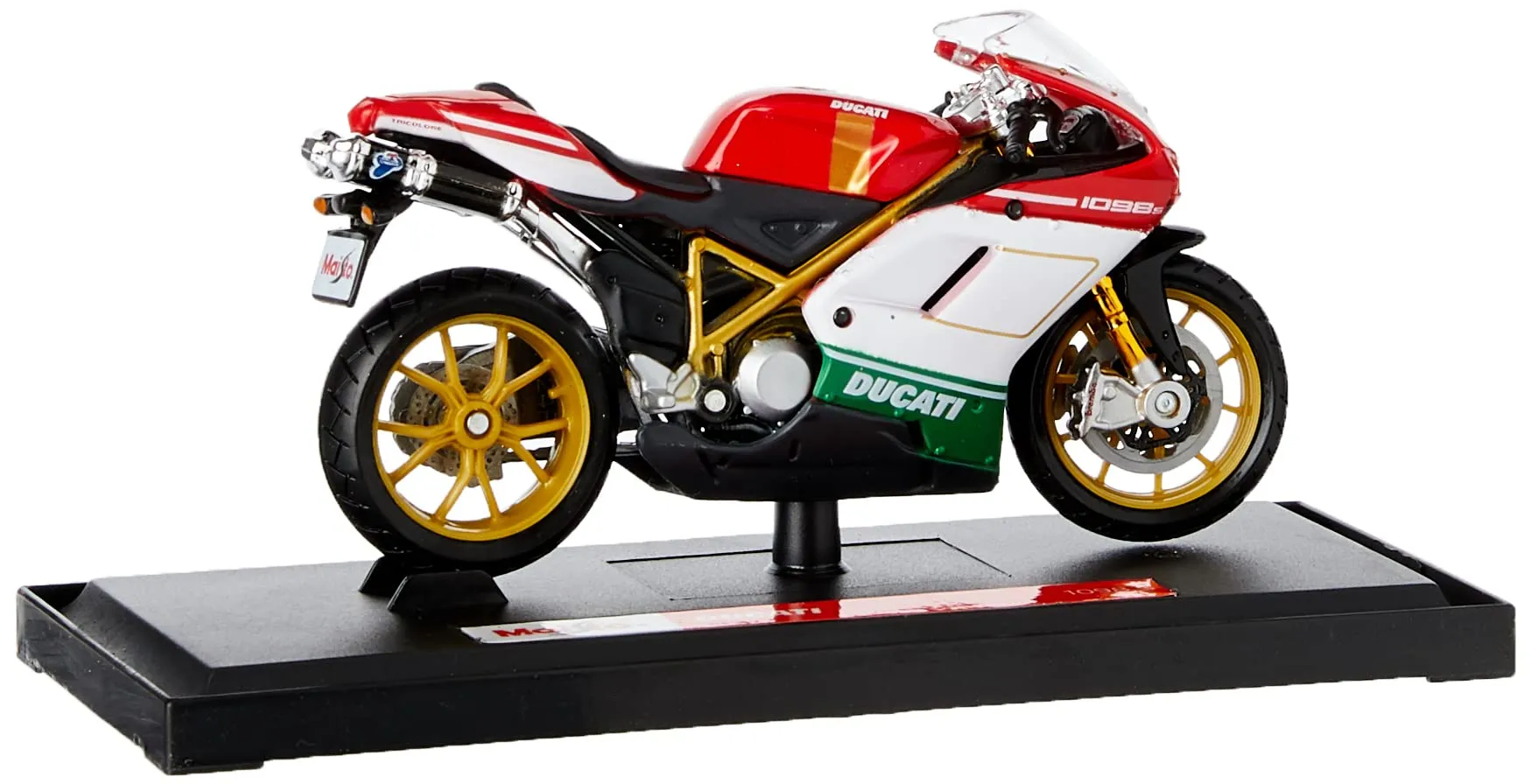 Maisto Ducati 1098S -1:18 Scale - Modellino di Moto da Collezione in pressofusione incredibilmente Dettagliato, Rosso