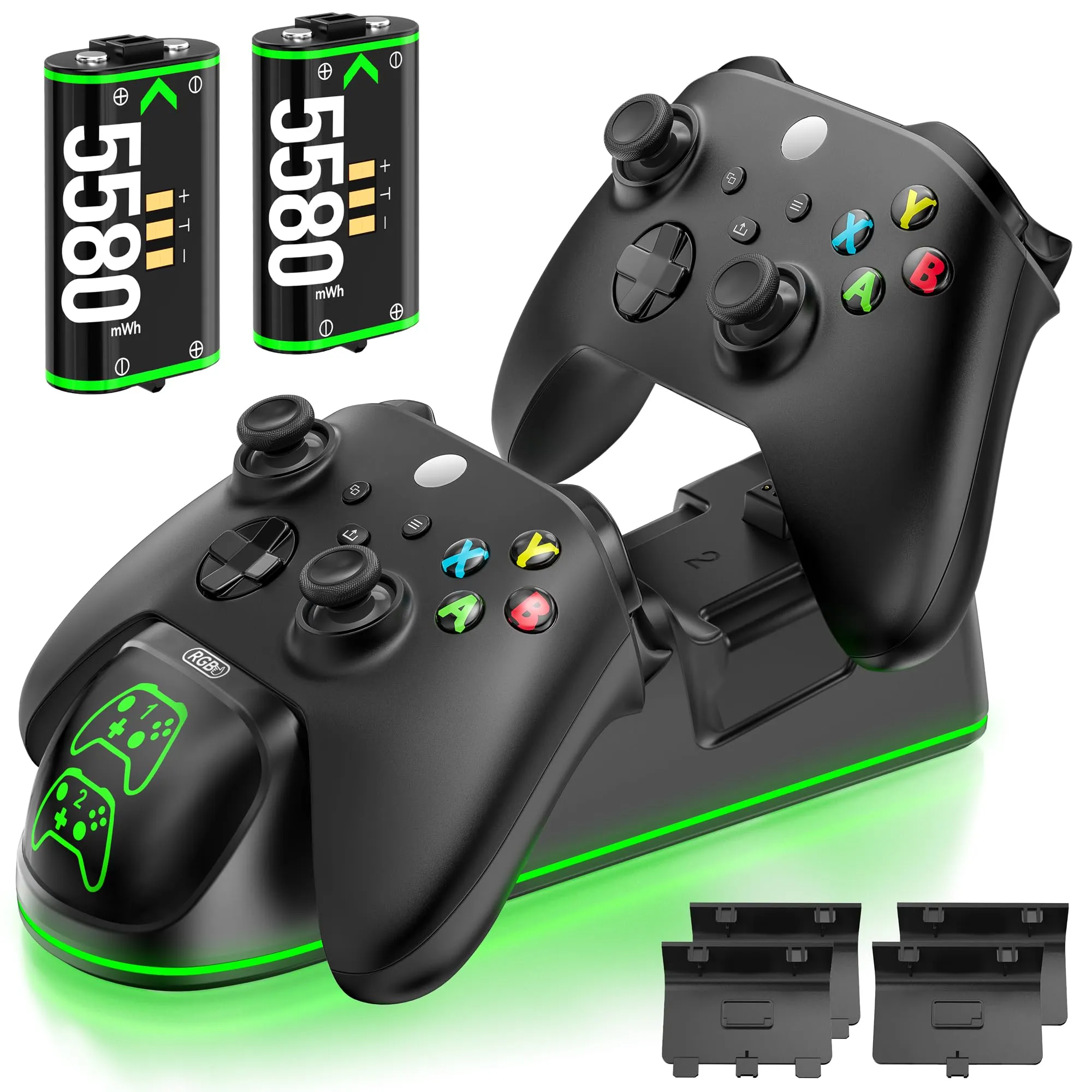 OIVO Ricarica Controller Xbox con 2x3360mWh (2x1400mAh) Batteria Ricaricabile, Caricatore per Controller Xbox con Batteria per Xbox One/Xbox Series X/S