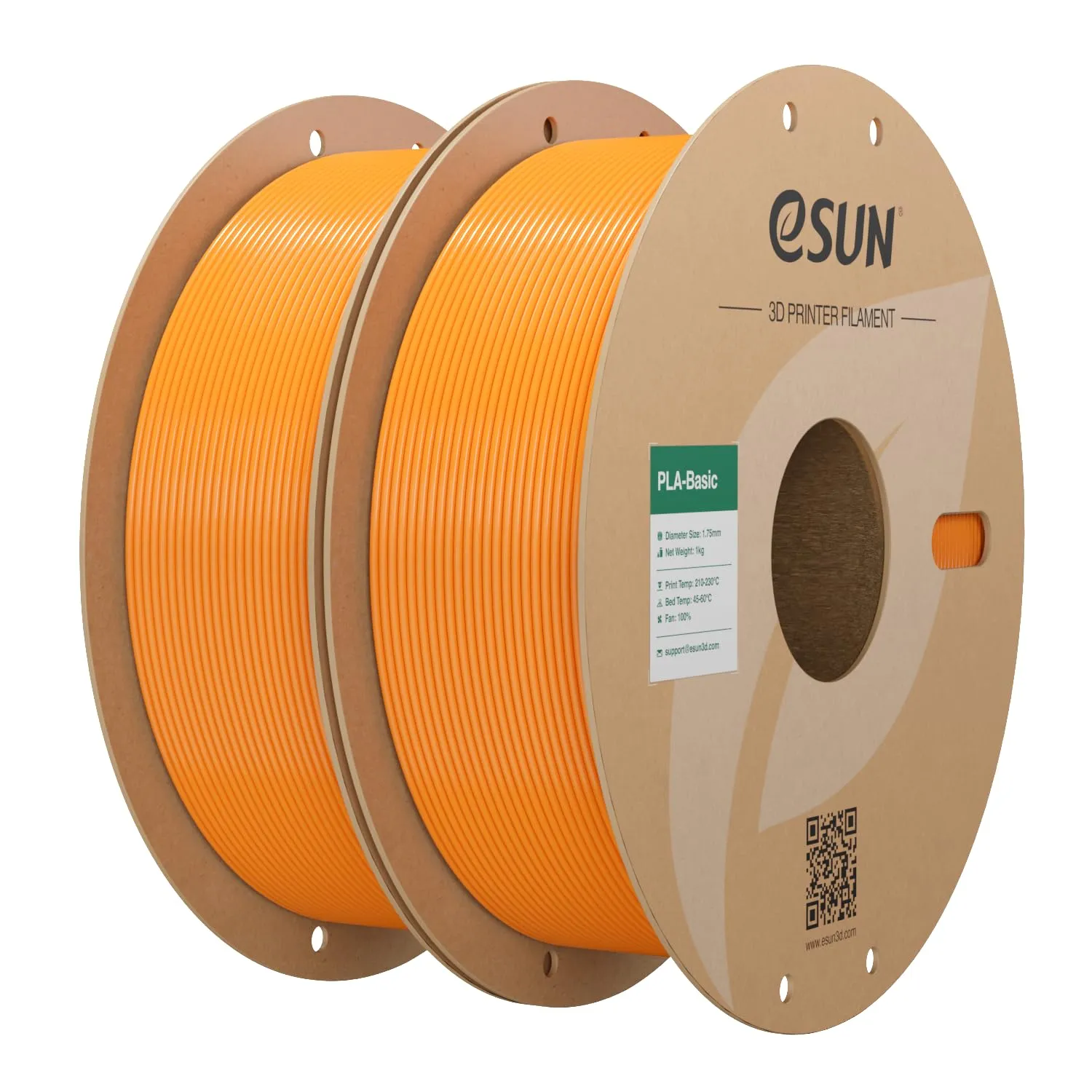 eSUN Filamento PLA 1,75 mm, filamento di Basic PLA per stampante 3D Precisione dimensionale +/- 0,03 mm, 1 kg per bobina, 2 bobine di filamento 3D per stampa 3D, Bianco Freddo+Nero