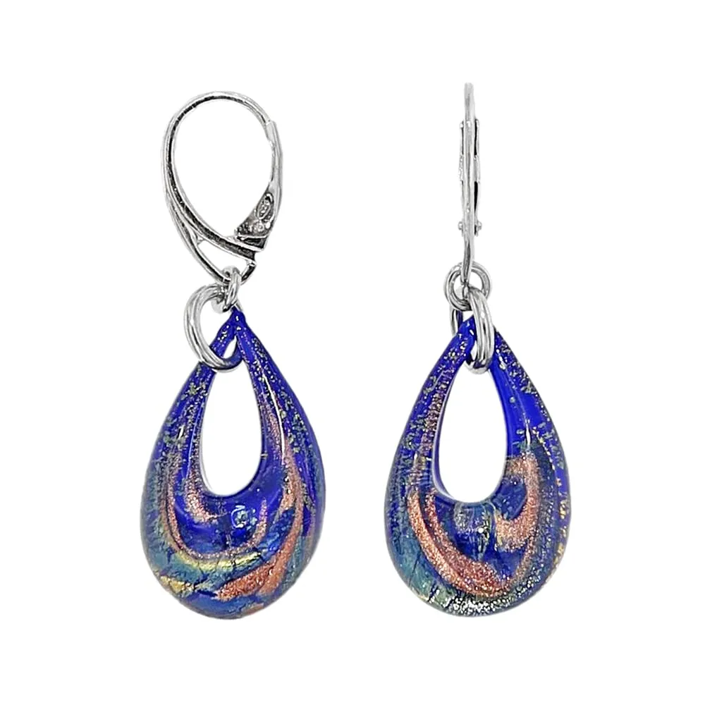Venetiaurum - Orecchini con Pendente in Vetro originale di Murano e argento 925 - Gioiello made in Italy certificato