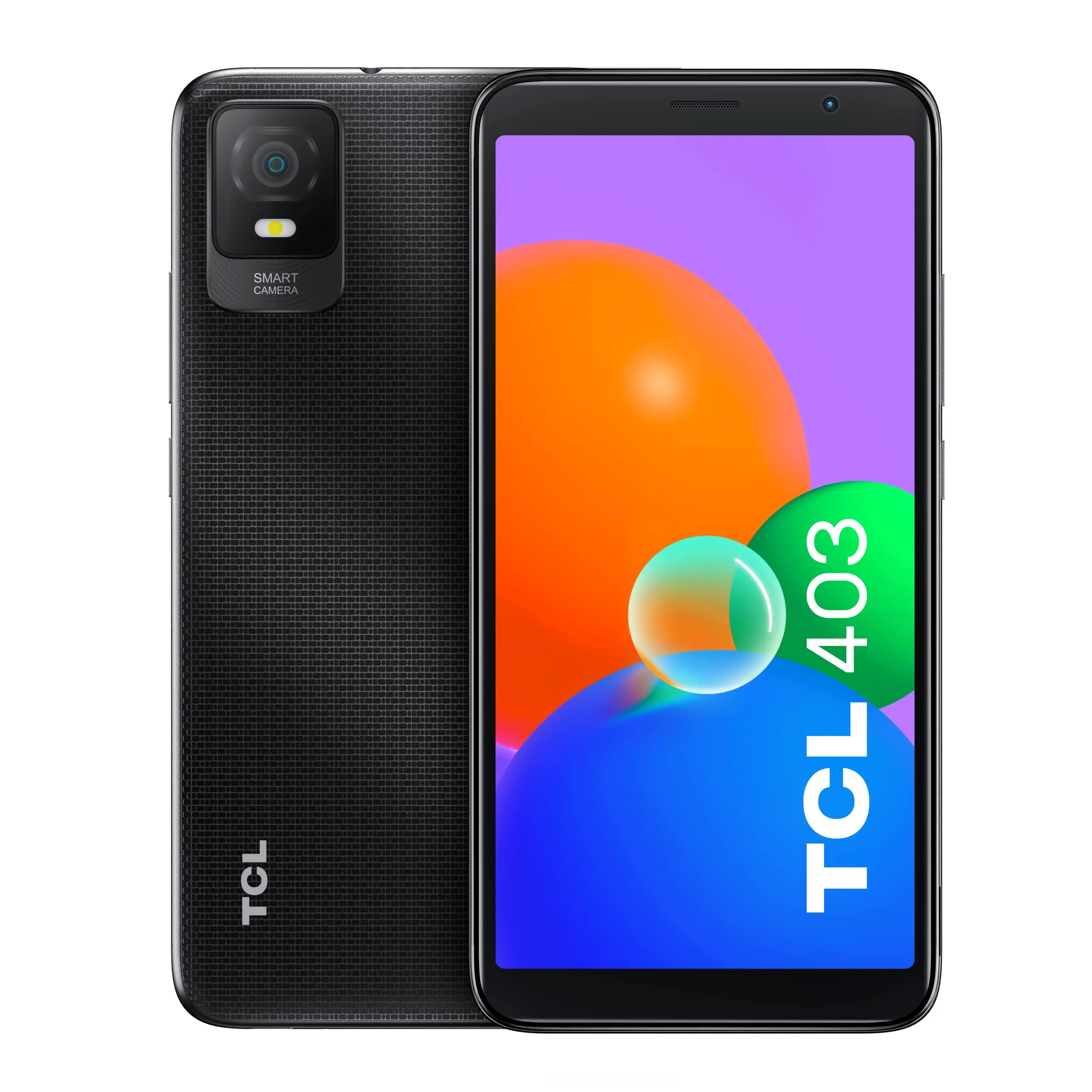 TCL 403 - Smartphone da 6" (2GB-32GB Espandibile MicroSD, Dual SIM, Fotocamere 8MP+5MP, Batteria 3000mAh, Android 12 Go Ed.) Nero