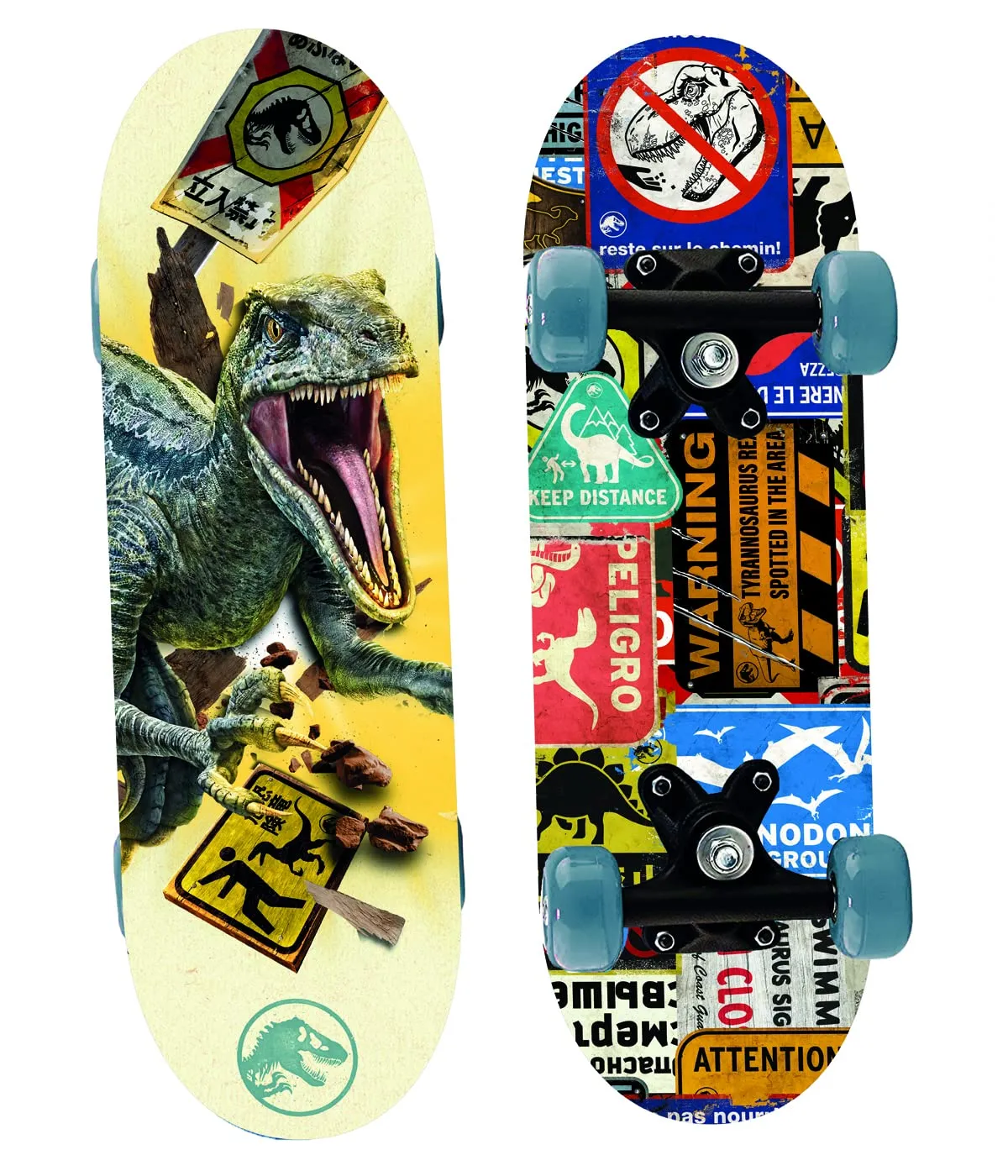 Joytoy - Mini skateboard Jurassic World Dominion in legno, 43 x 12 x 8 cm